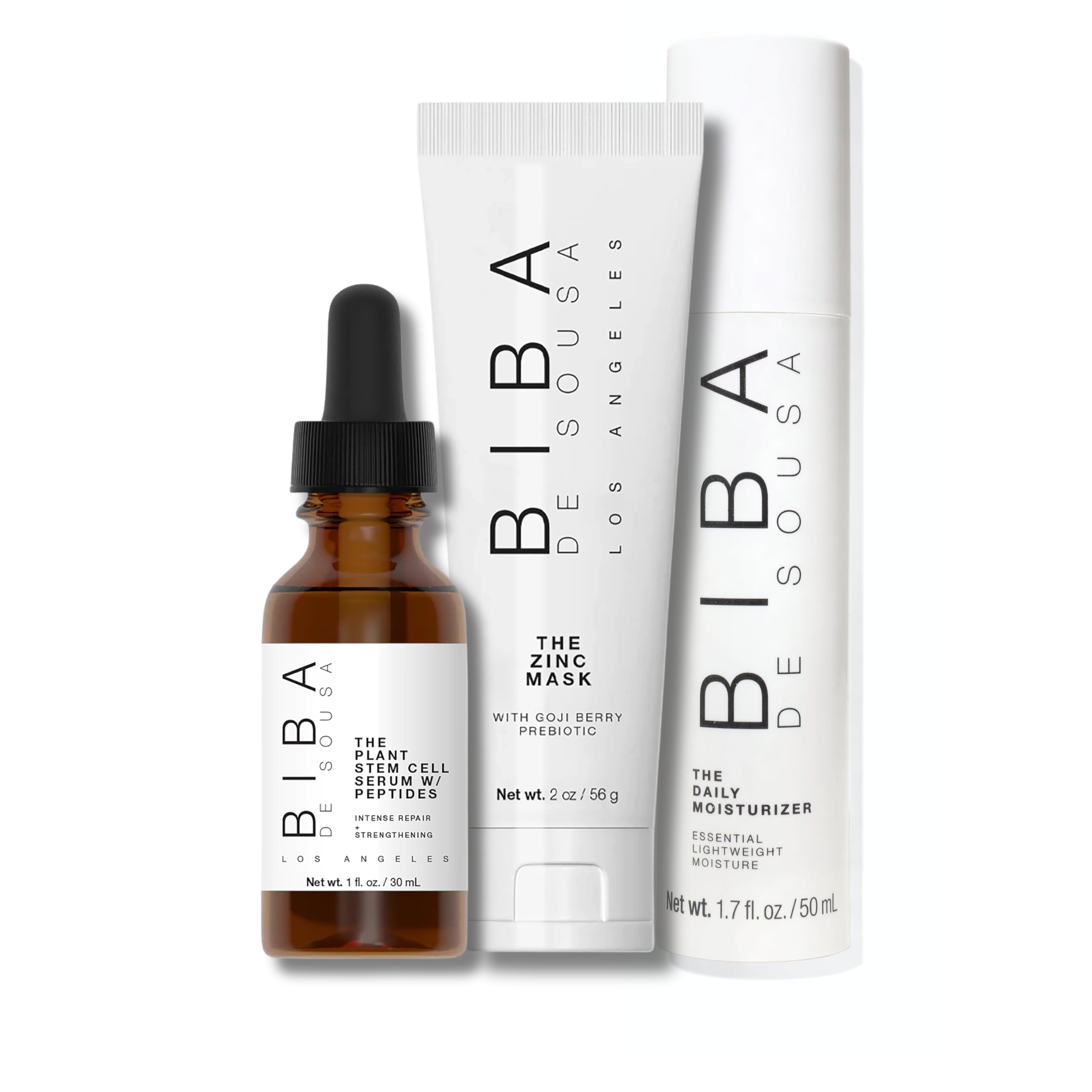 BIBA DE SOUSA Plant Stem Cell + Daily Moisturizer + Zinc Mask Bundle Set for Hydration & Anti-Aging | Skincare Routine for Dry & Sensitive Skin | Perfect for Night Care & Spa Days