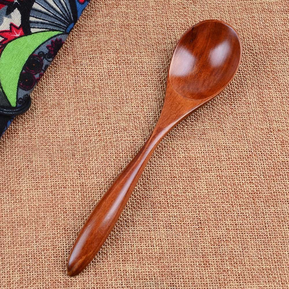 Premium Bamboo Cooking Utensil Set - Wooden Soup Spoon, Teaspoon & Kitchen Tools for Catering, Dining & Bar (Coffee, One Size) - Ideal for Home Cooking, Restaurants & Coffee Shops
