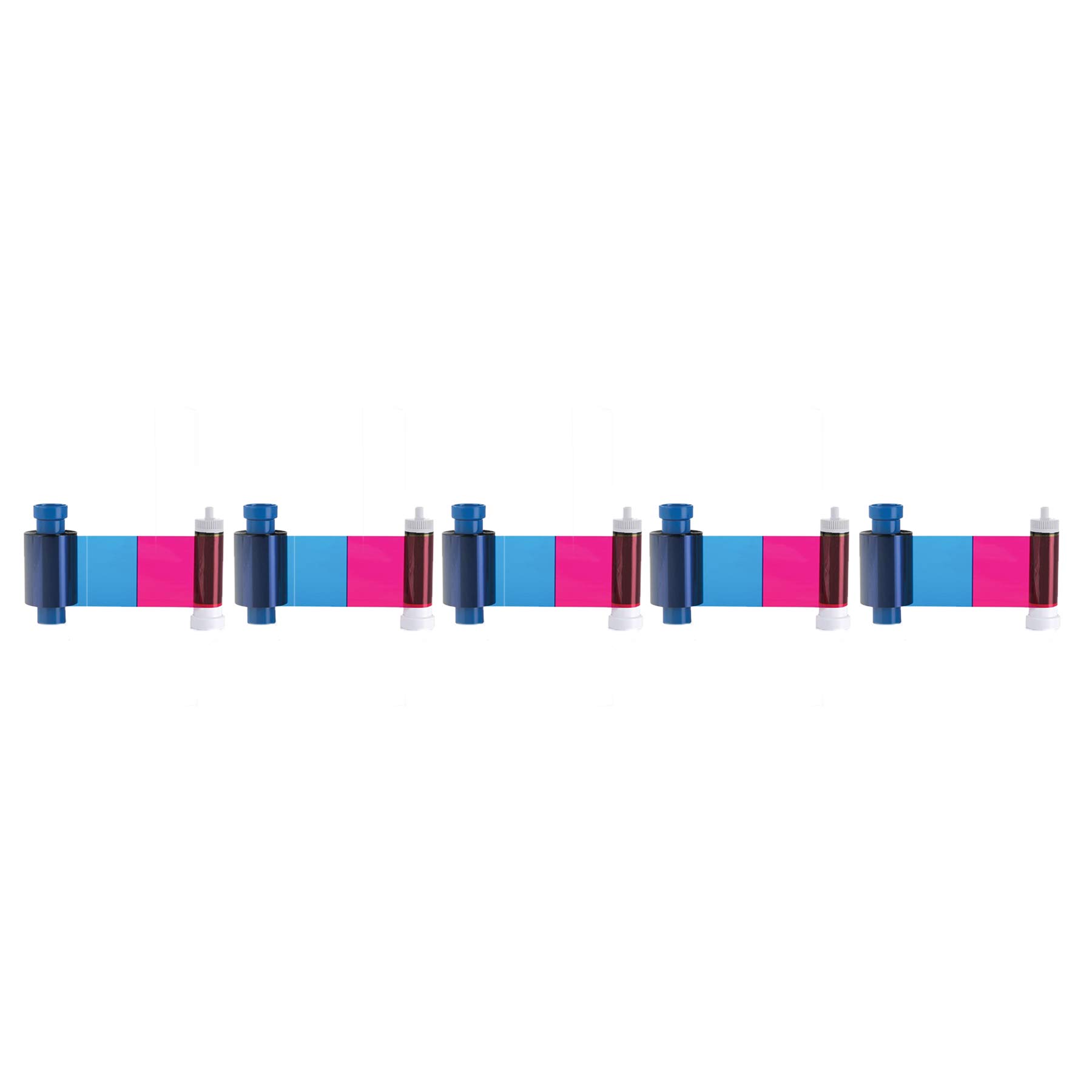 5-Pack MA300YMCKO - 300 Print Color Ribbon Cartridge for Enduro, Rio Pro & Pronto ID Card Printers | 300 Prints per Roll | Ideal for Office ID Badges, School IDs & Employee Security Cards