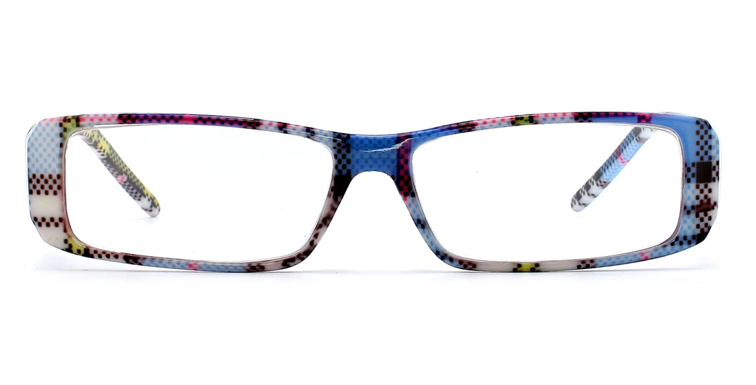 Stylish Plaid Rectangle Reading Glasses JV540 - Lightweight & Comfortable Eyewear for Reading, Working, and Screen Use
