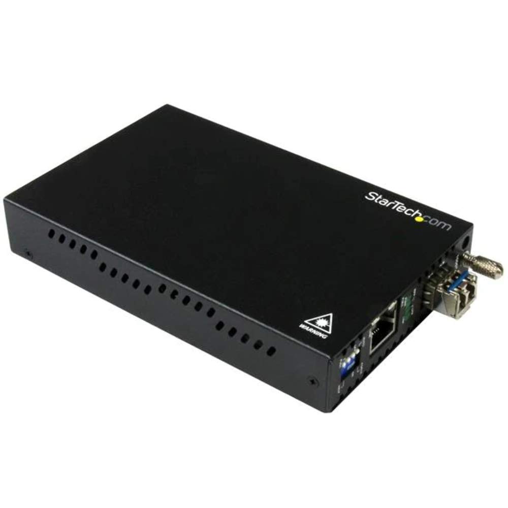 StarTech.com Gigabit Ethernet LC Fiber Media Converter - 1Gbe Network - 20km Range - 1310nm Wavelength - Includes SFP Transceiver (ET91000SM20) - Ideal for Data Centers, Enterprise Networks & Long-Distance Connectivity