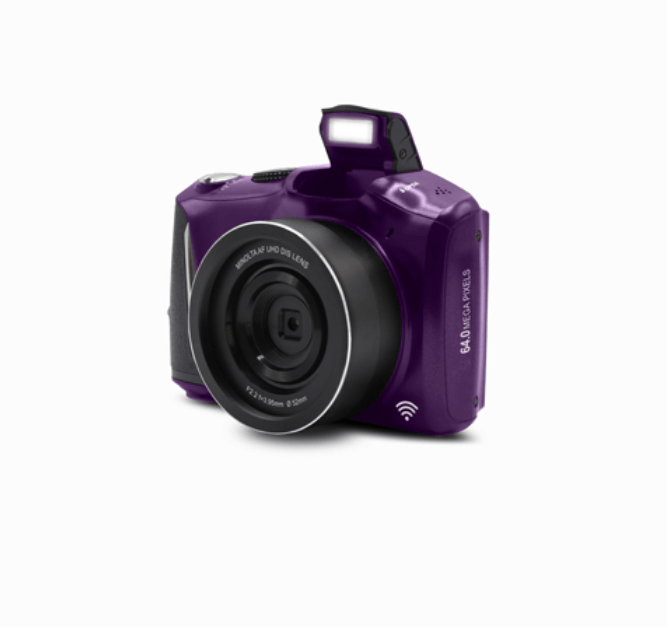 MINOLTA MND55 64MP Autofocus Digital Camera with 4K Ultra HD Video, WiFi Connectivity & Purple Body - Perfect for Vlogging, Travel Photography and Content Creation