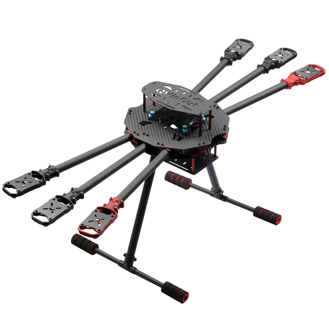QWinOut Q650 3K Carbon Fiber 6-Axis Folding Arm FPV Drone Frame Kit with Landing Gear - Lightweight UAV Quadcopter DIY Build for Aerial Photography, Racing & Professional Filming