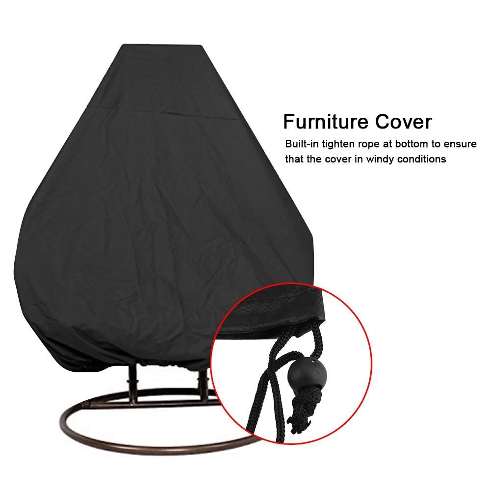 Waterproof Patio Hanging Chair Cover - 230x200cm Cocoon Egg Chair Protector for Rattan Wicker Swing Seats | Outdoor Furniture Protection for Double Swing Chairs | Perfect for Garden, Balcony & Backyard Relaxation