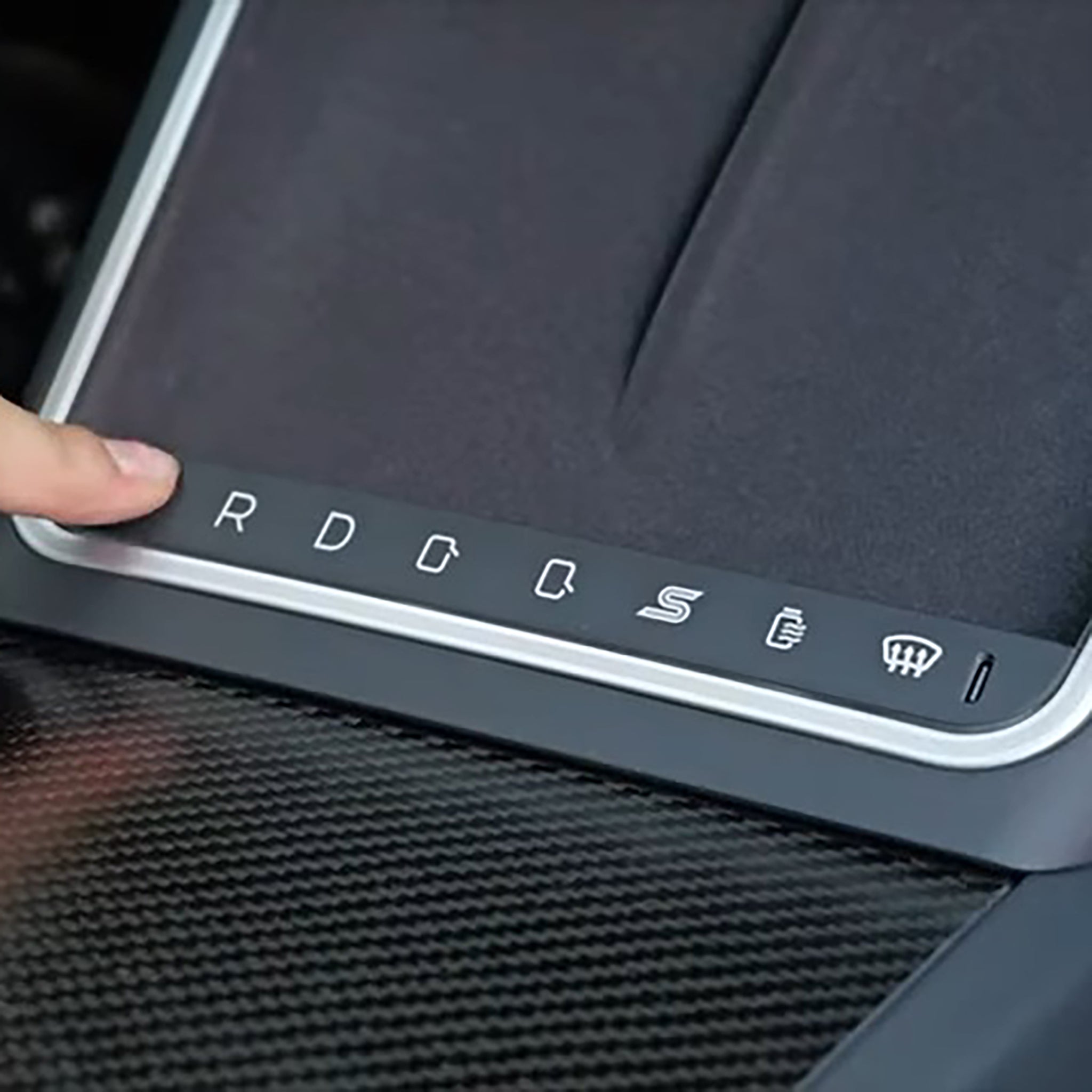 2024 Tesla Model 3 Highland Center Console Upgrade - Premium Gear Selector with Ambient Lighting & Shortcut Buttons | Enhance Interior Style & Convenience for Your EV Driving Experience