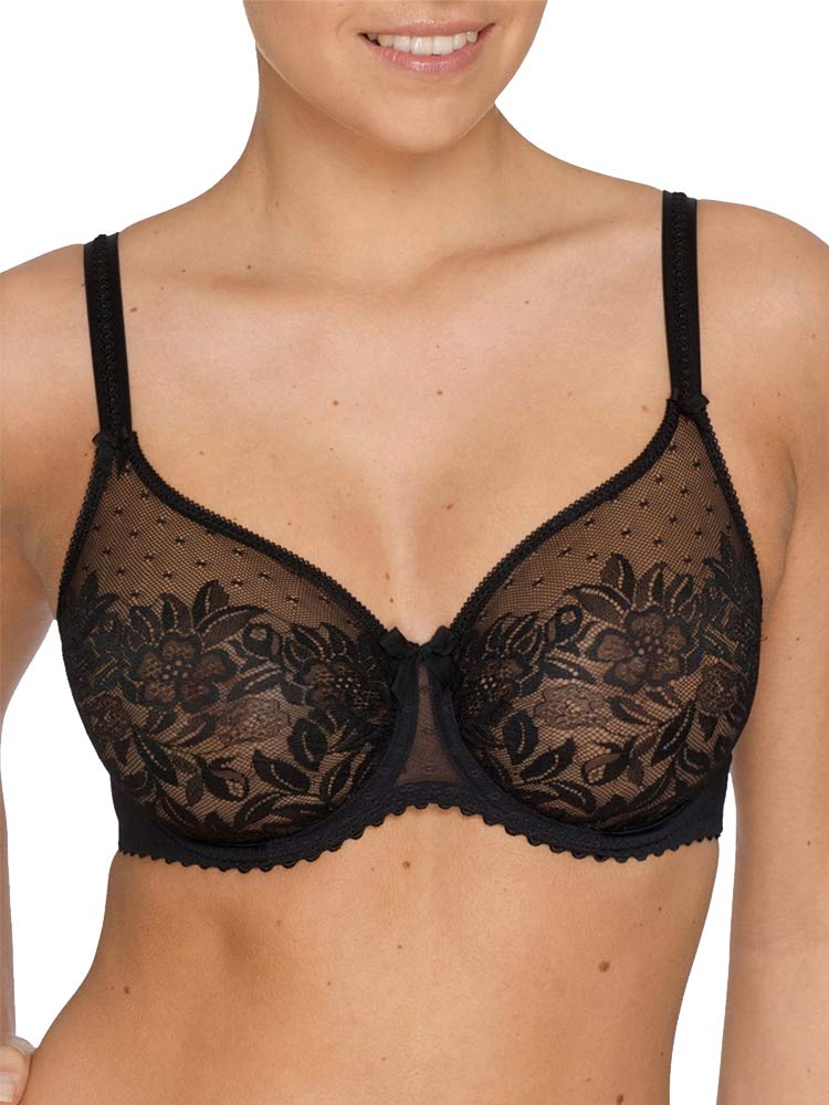 PrimaDonna Divine Seamless Lace Bra 36C Noir - Comfortable Full Coverage Underwire Bra for Women - Perfect for Everyday Wear, Work & Special Occasions