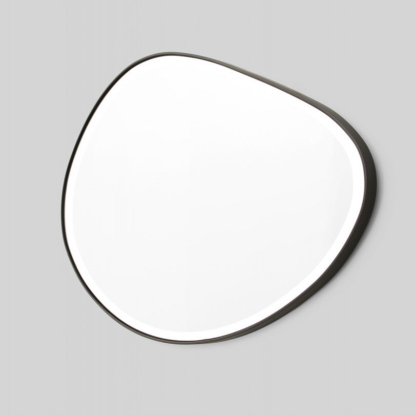 MIDDLE OF NOWHERE Pebble Mirror - Black Wall Mirror 47x27 Inches (120x70cm) for Living Room, Bedroom & Bathroom Decor