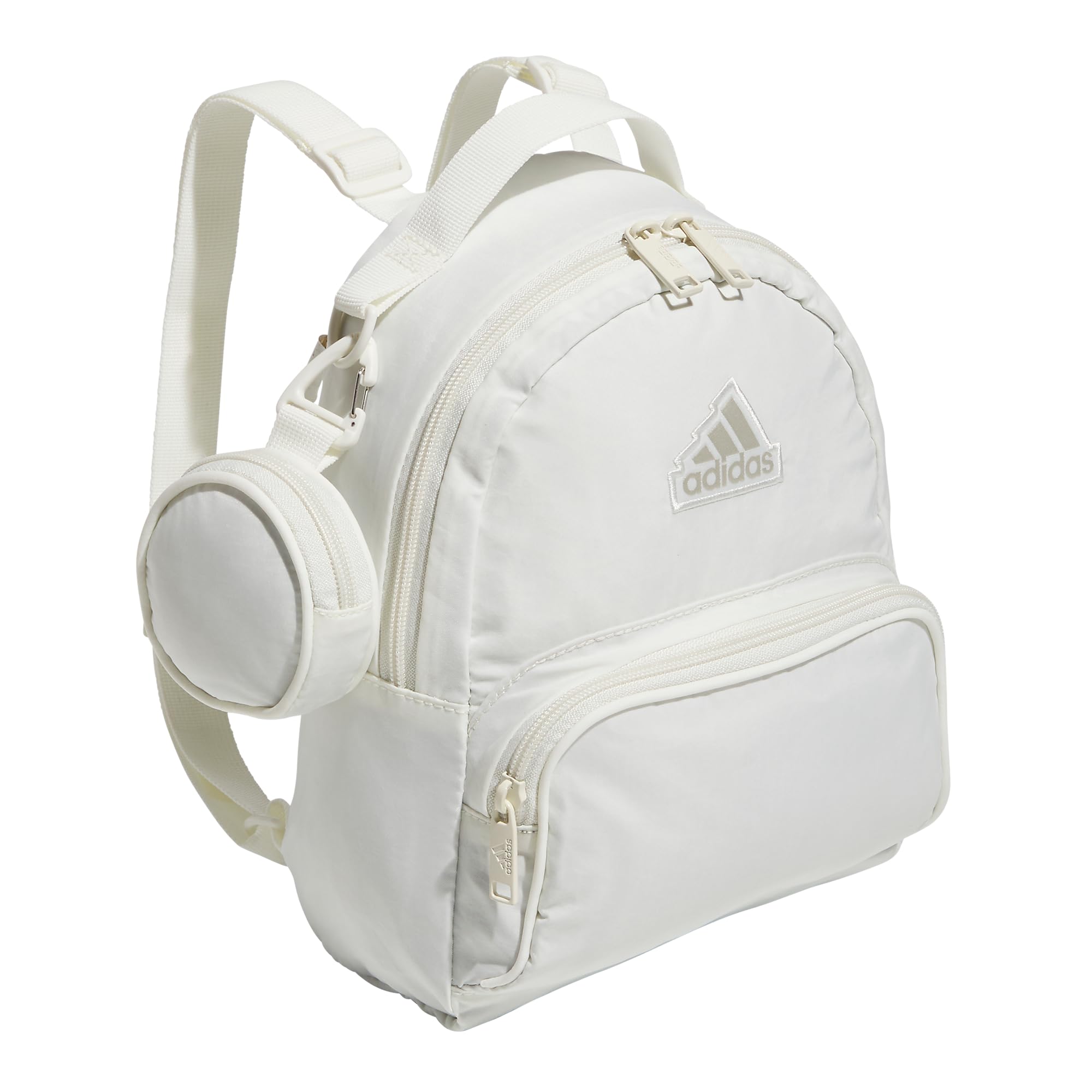 Adidas Must Have Mini Backpack for Women & Men - Lightweight Small Backpack for Travel, Festivals, School & Daily Use - Off White/Putty Grey - One Size Fits All