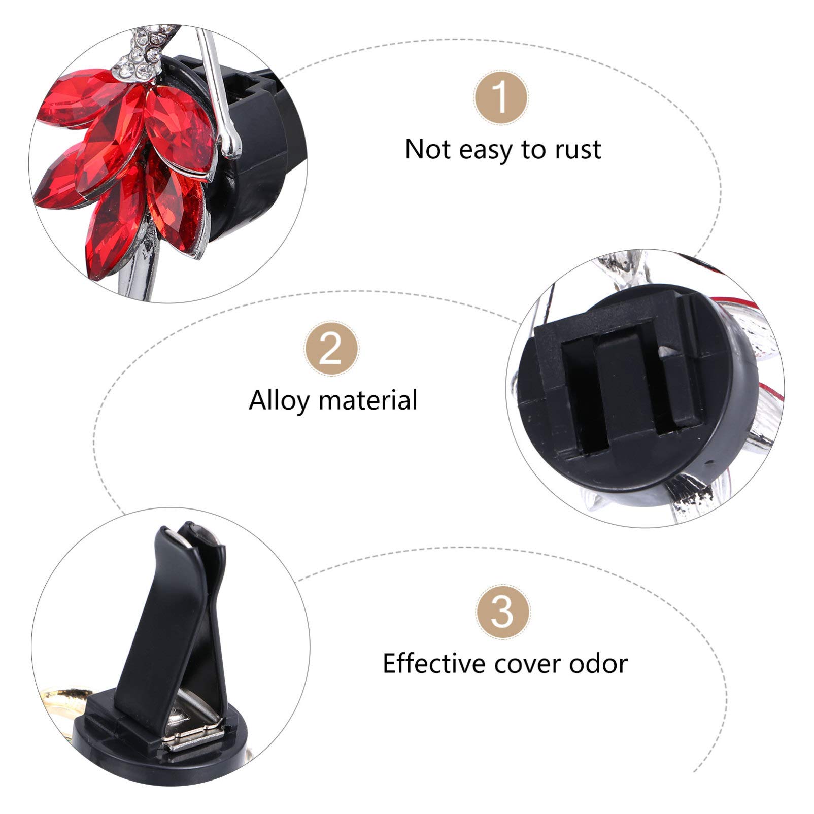 Wakauto 2-Pack Car Air Freshener Clip - Essential Oil Diffuser for Car Vents, Metal Aroma Vent Clip with Decorative Design | Perfect for Freshening Your Car, Office or Home