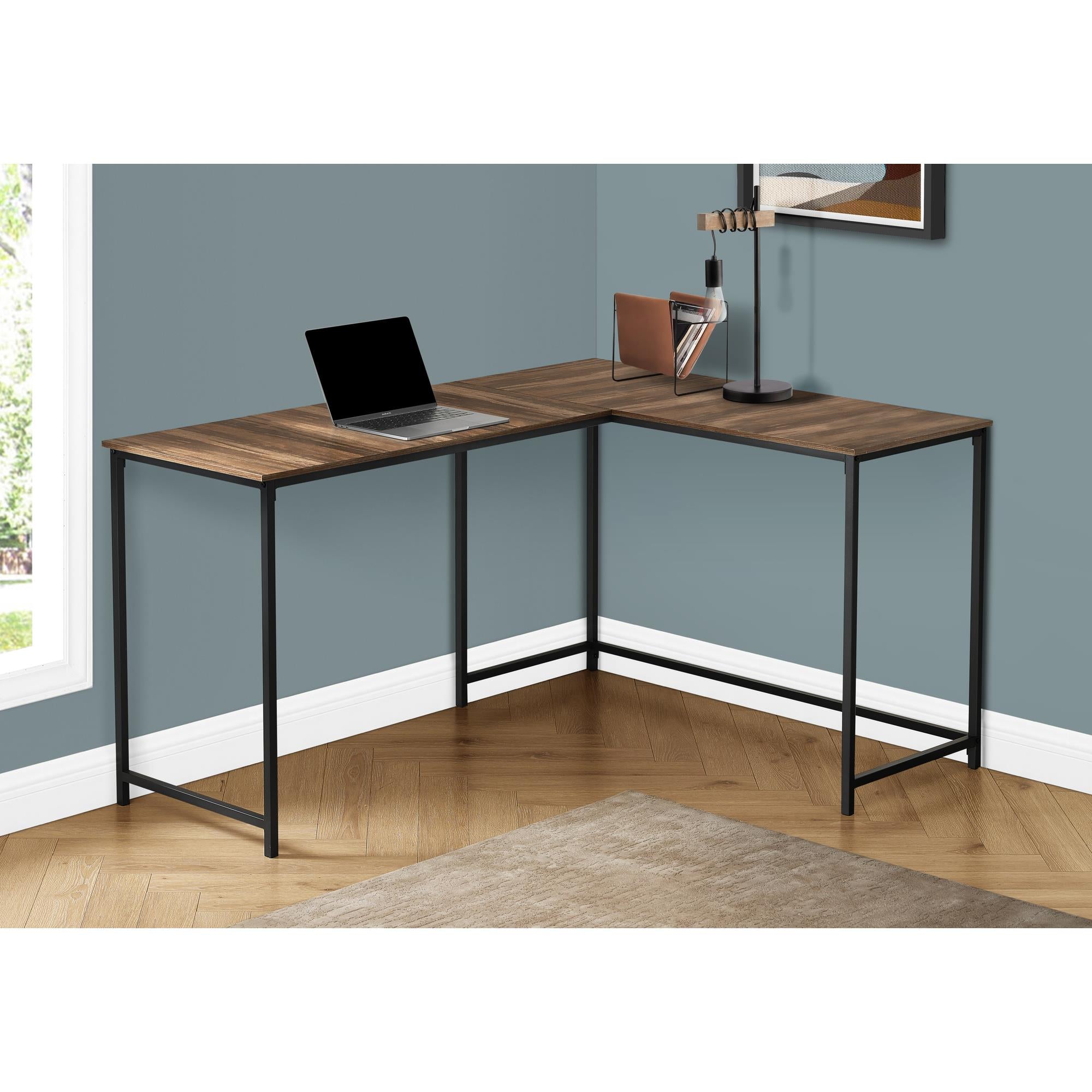 Monarch Corner Computer Desk 7391 - Modern Home Office Desk with Storage Shelf, Perfect for Small Spaces & Work from Home Setup