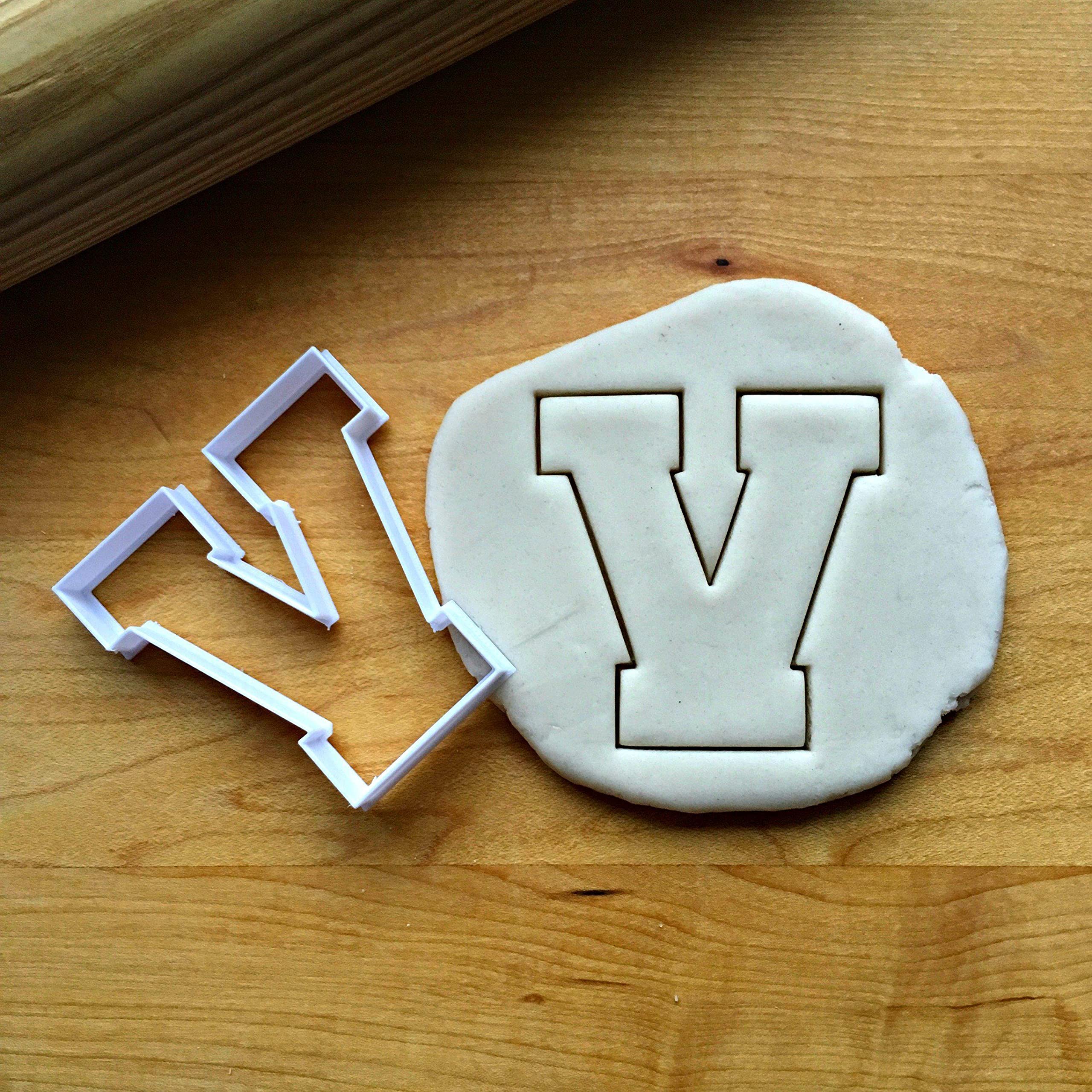 Sweet Prints Inc Varsity Letter V Cookie Cutter - 2 Inch Alphabet Cookie Cutter Set, Dishwasher Safe Stainless Steel - Perfect for Baking, Party Decorations & DIY Crafts