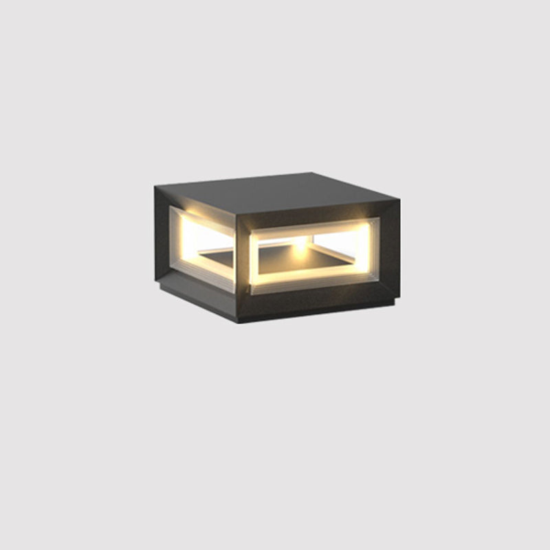 Modern LED Light Cube Outdoor Post Light - Waterproof Solar Powered Garden Lighting for Pathways, Driveways & Patio Decor