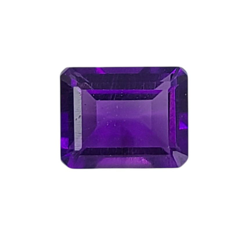 3.66ct Natural Brazilian Amethyst Loose Stone - 10x8mm Emerald Cut, VVS Clarity, Eye Clean, February Birthstone, Vivid Purple Gemstone for Jewelry Making - Perfect for Engagement Rings, Pendants & Wholesale