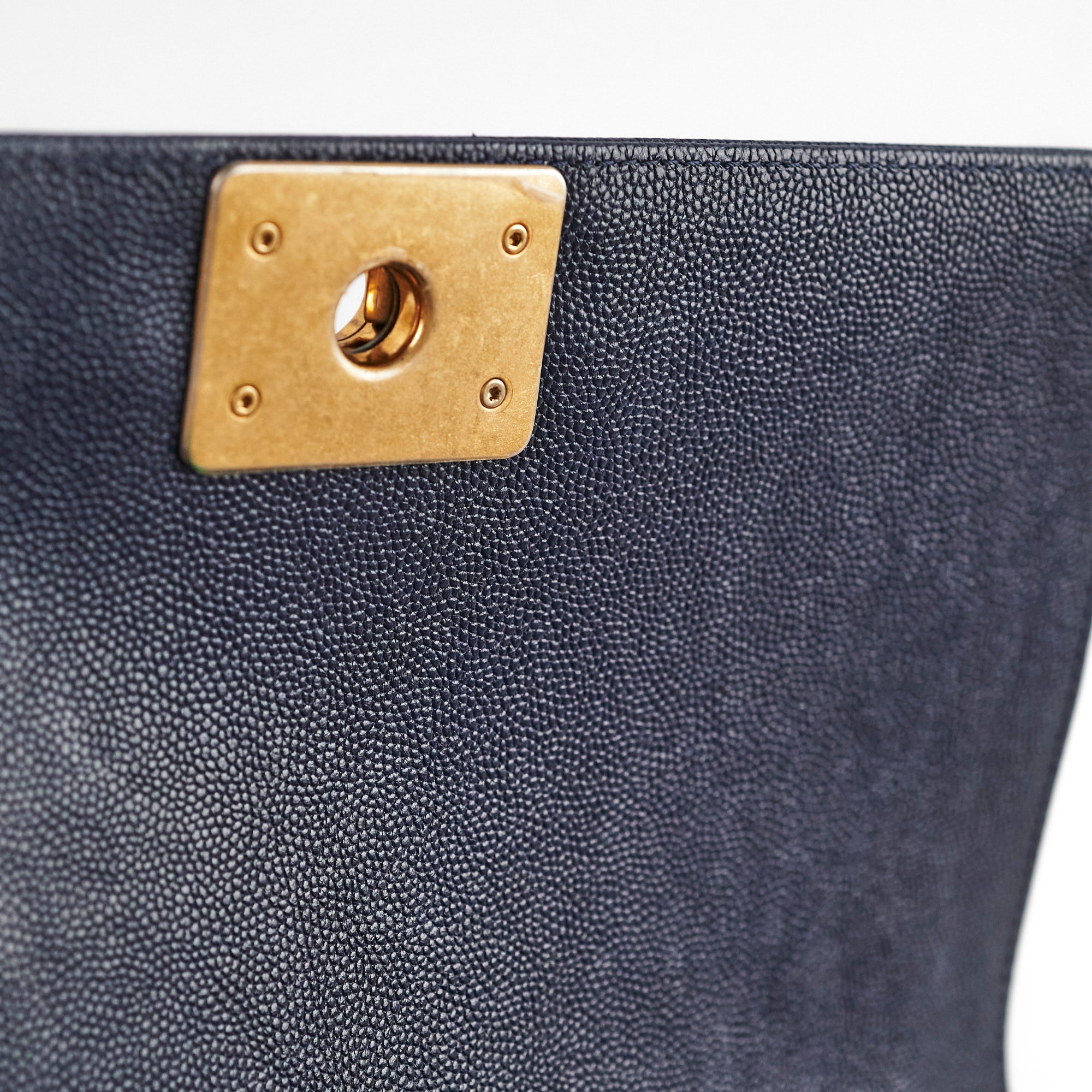 Chanel Caviar Leather Old Medium Boy Bag in Navy Blue - 25 Series | Luxury Handbag for Women, Perfect for Evening Events & Daily Use