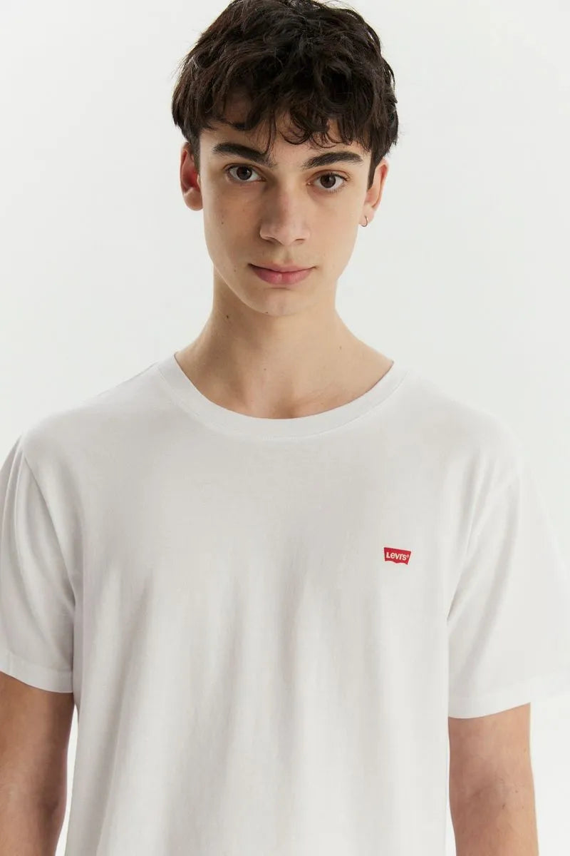Levi's H The Original White T-Shirt for Men - Classic Cotton Crewneck Tee for Casual Wear & Everyday Outfits