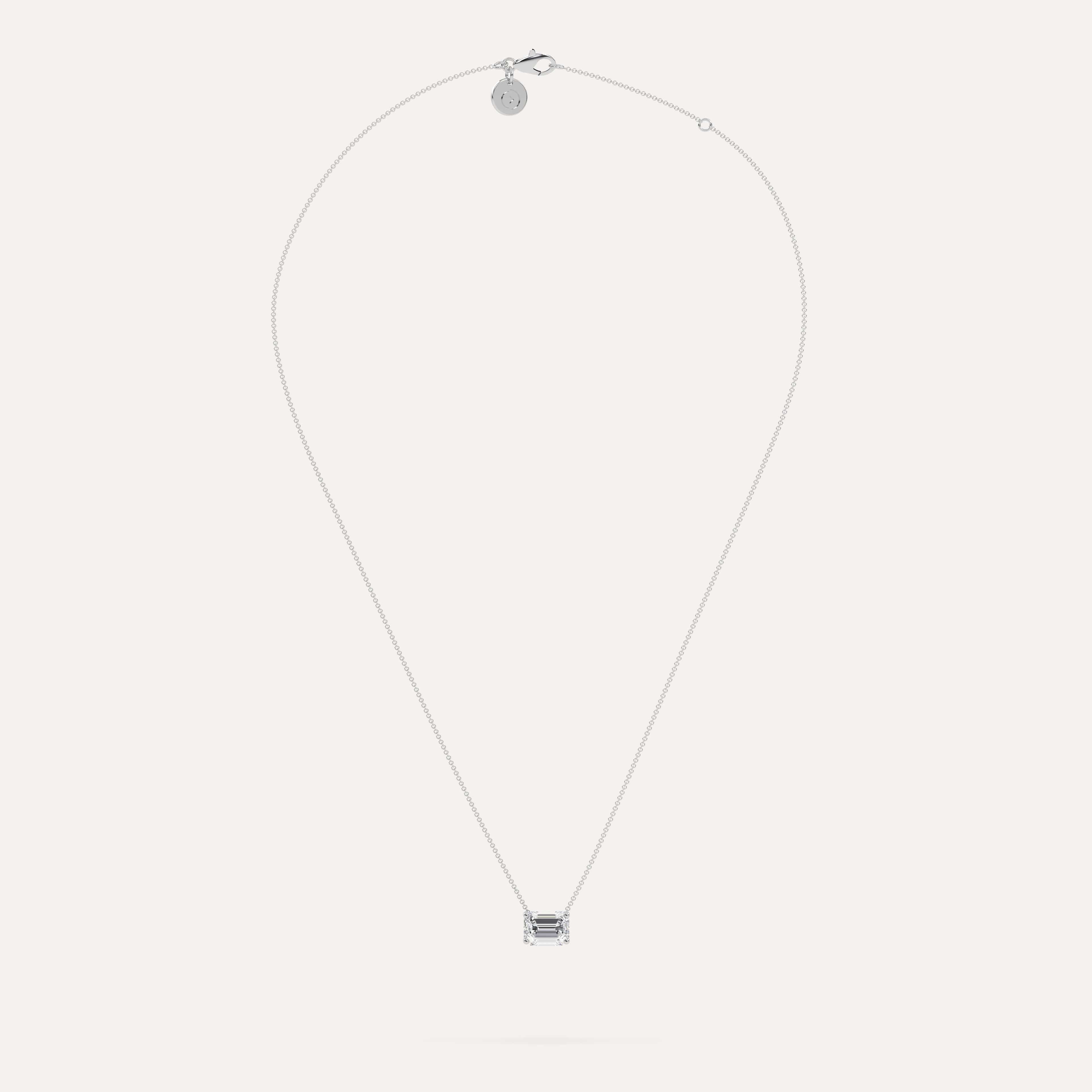 2 Carat Emerald Floating Diamond Necklace - Elegant 14K Gold Pendant for Women | Perfect for Weddings, Anniversaries & Special Occasions