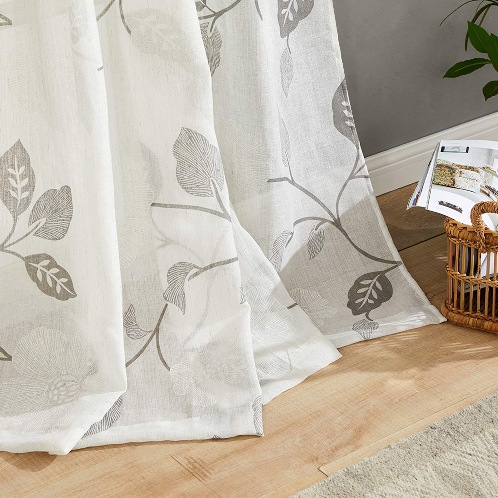MRTREES Sheer Printed Valance Curtains 54