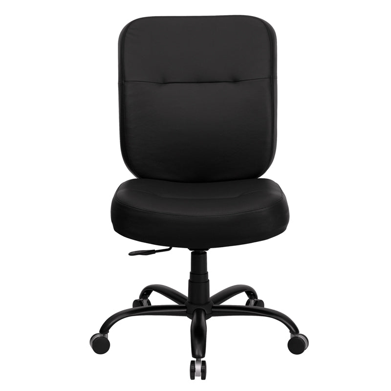 FLASH HERCULES Series Big & Tall 400 lb. Capacity Black Fabric Executive Swivel Ergonomic Office Chair with Rectangular Back - Perfect for Home Office, Gaming, and Heavy-Duty Workspaces
