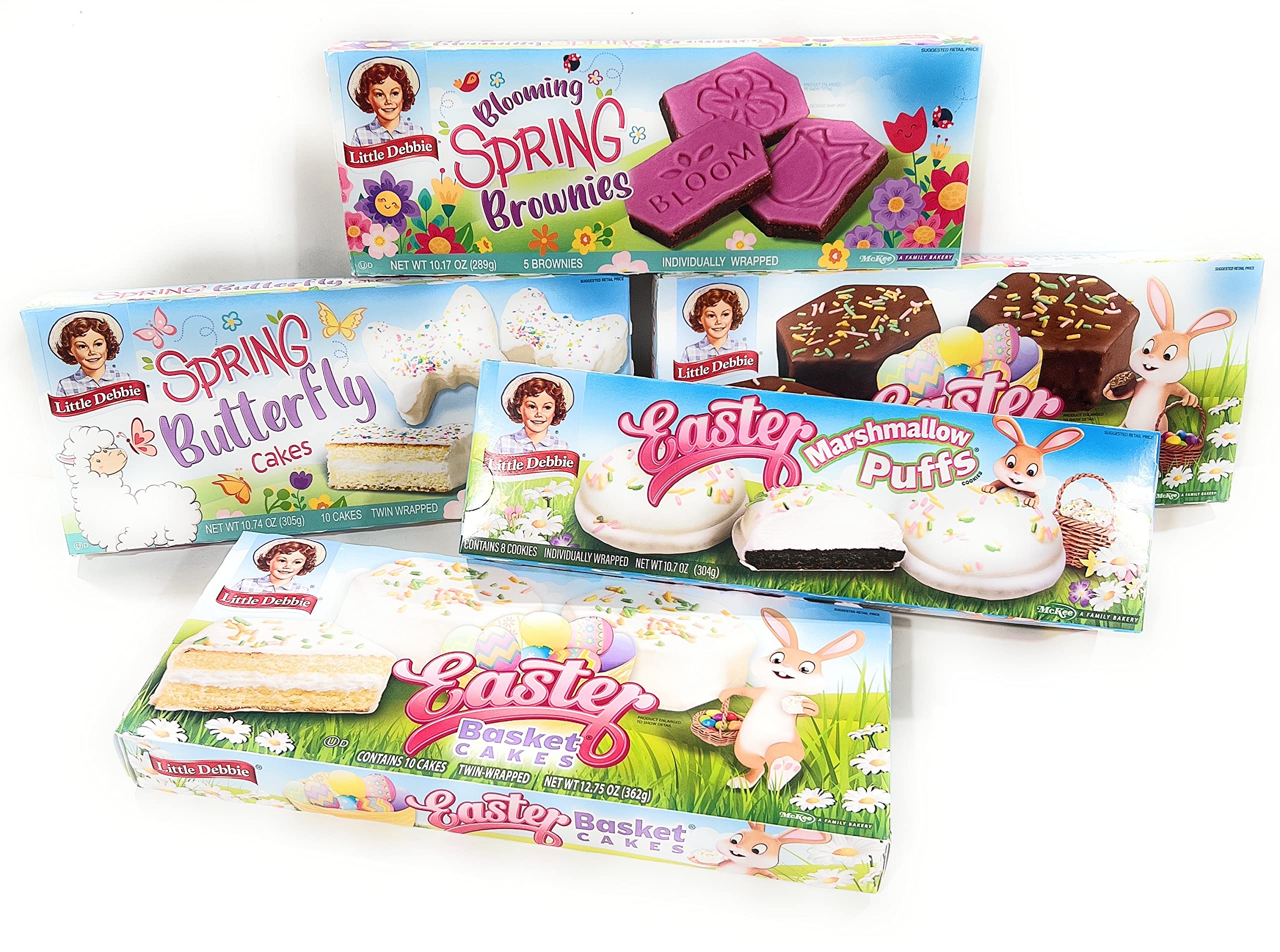 Little Debbie Easter Snack Cakes Variety Pack - 5 Boxes of Assorted Flavors | Easter Basket Stuffers, Party Treats & Holiday Snacks