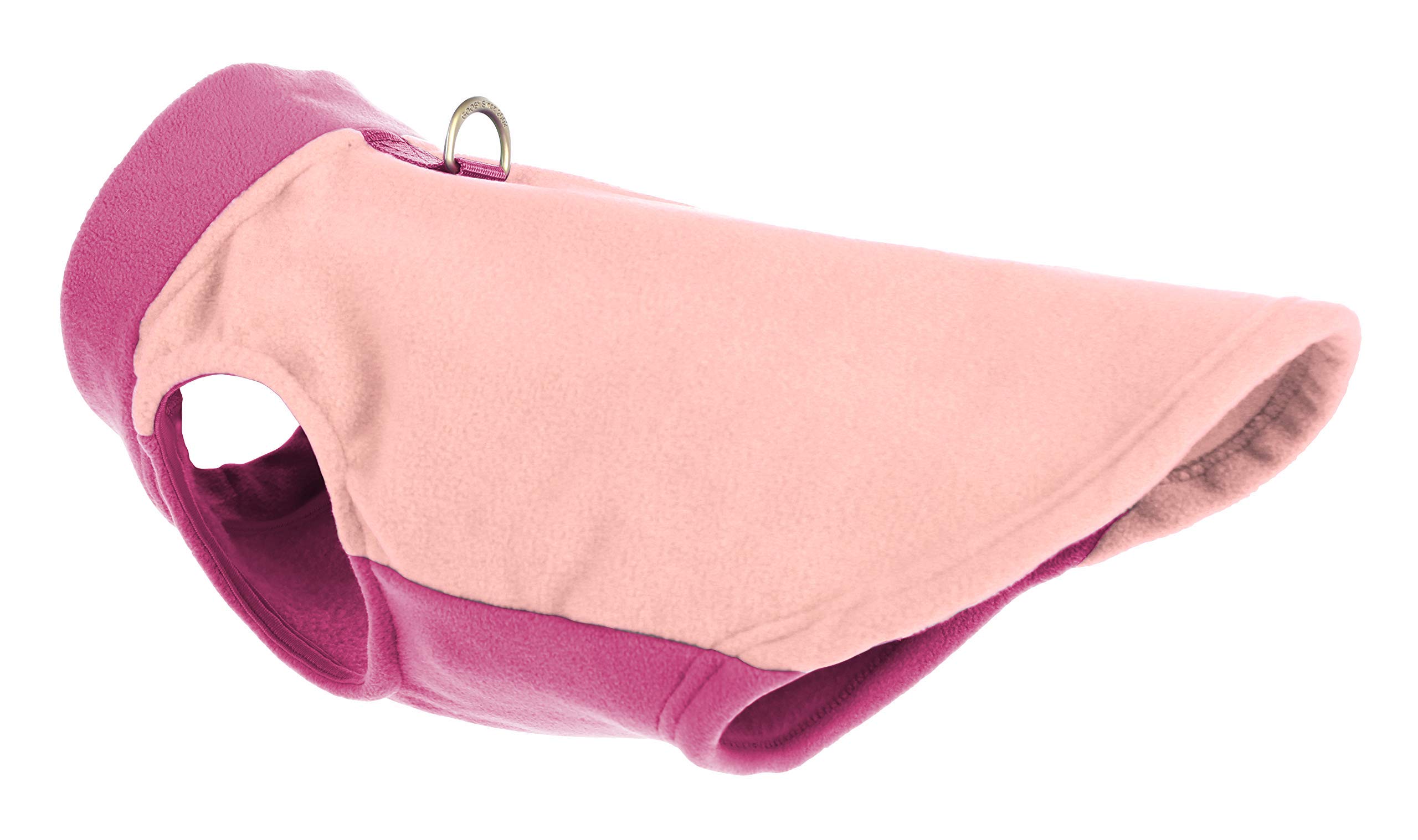 Gooby Half Stretch Fleece Vest Dog Sweater - Peach, Small - Warm Pullover Fleece Dog Jacket with D-Ring Leash - Winter Small Dog Sweater Coat - Cold Weather Dog Clothes for Small Dogs Boy or Girl | Perfect for Outdoor Walks, Park Visits, and Winter Adventures