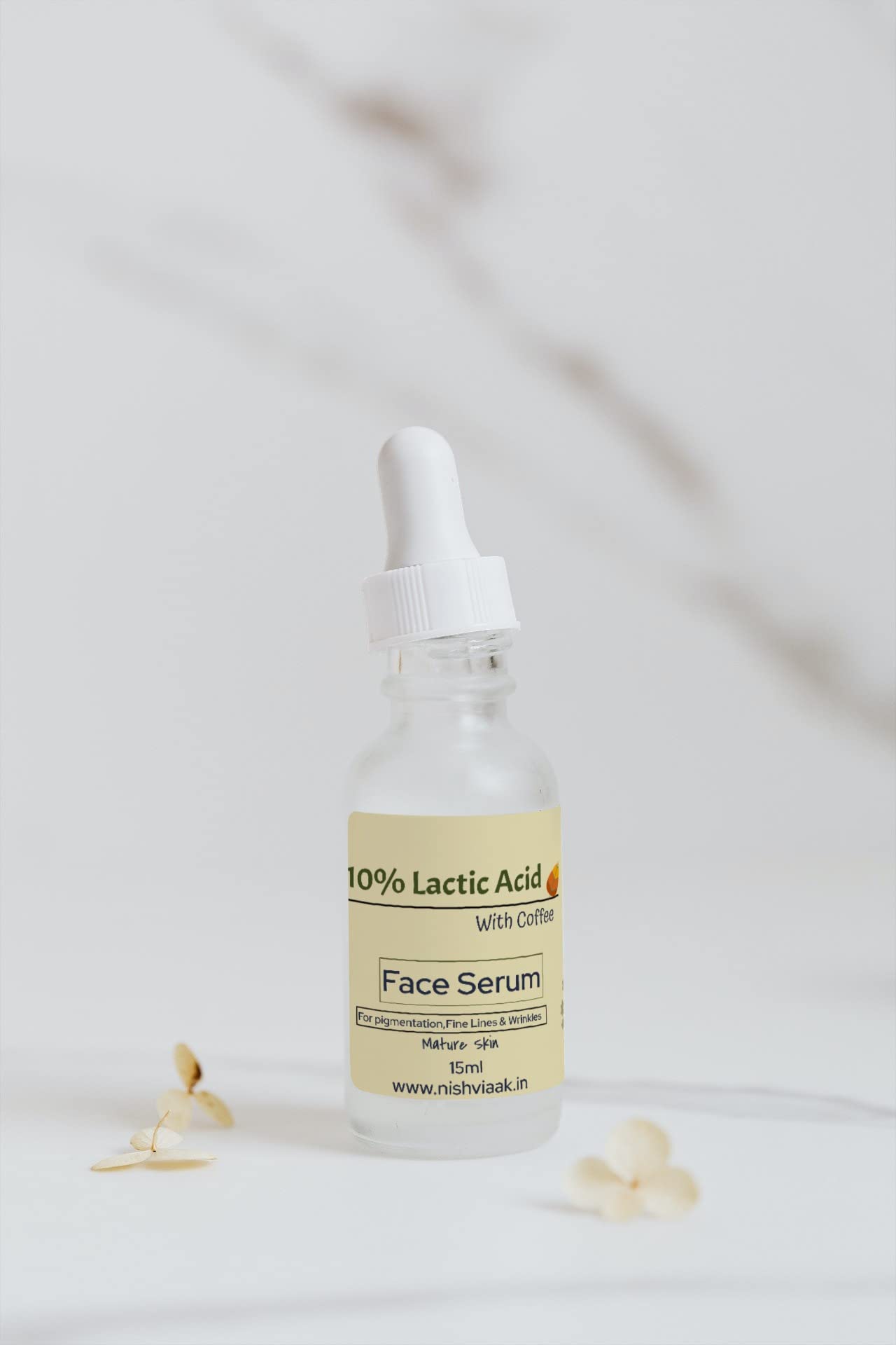 Nishviaak™ Herbs Lactic Acid & Coffee Face Serum - Brightening & Exfoliating Facial Treatment for Acne, Dark Spots & Wrinkles | Perfect for Daily Skincare Routine & Nighttime Use