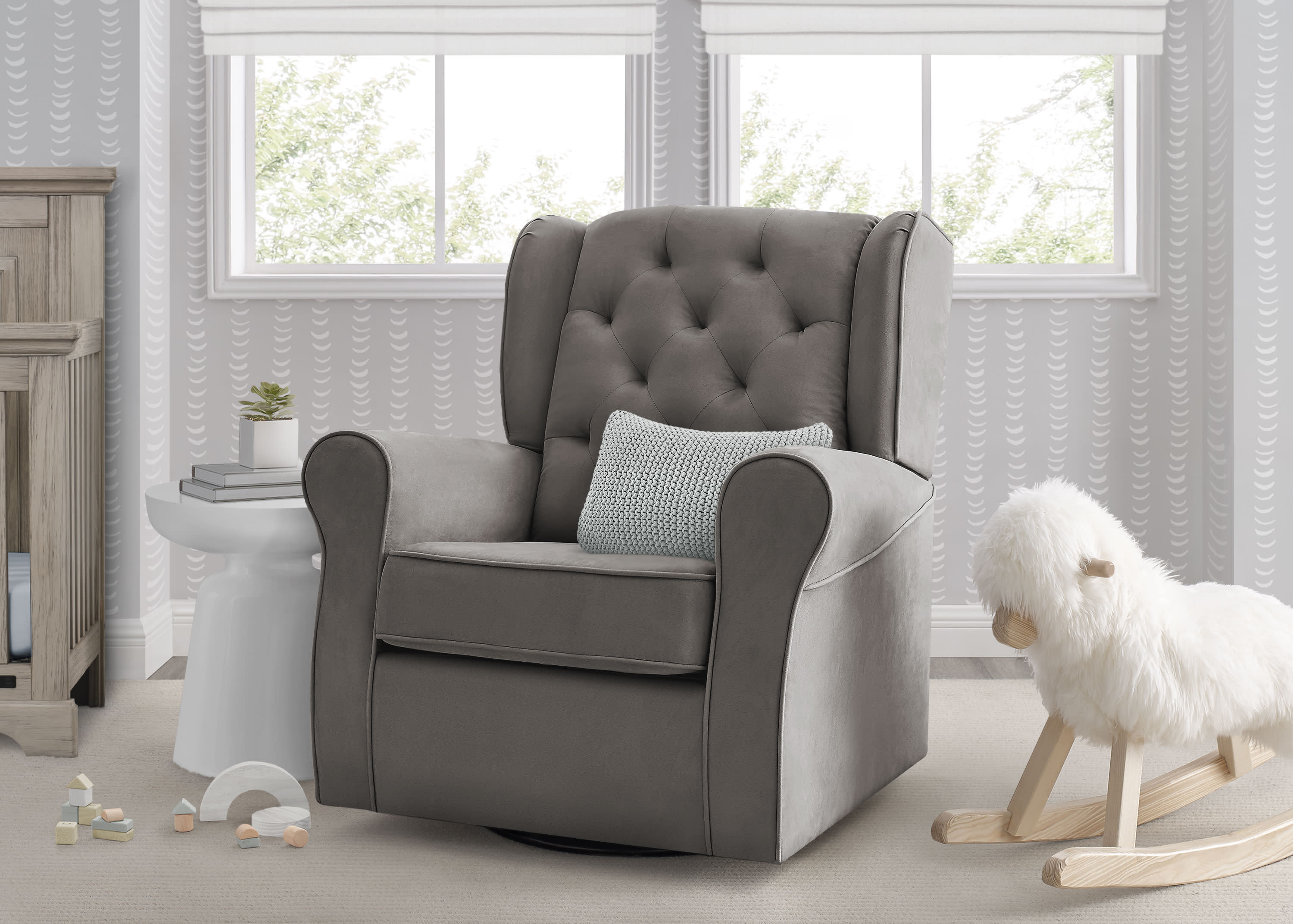Emerson Nursery Glider Swivel Rocker Chair - Comfortable Baby Rocking Chair for Nursing, Feeding & Bonding - Perfect for Nursery, Bedroom & Breastfeeding Room