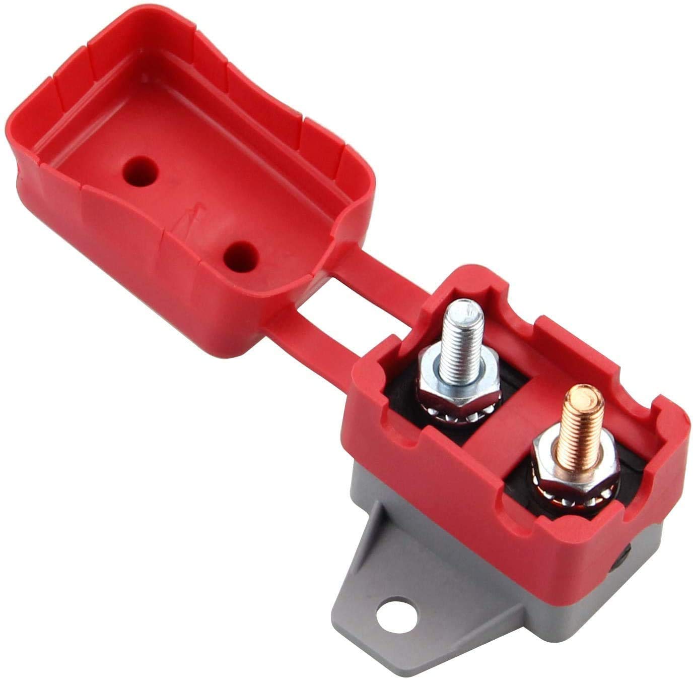 ZOOKOTO 2PCS 12V/24V Stud Bolt Type Manual Reset Circuit Breaker 50A with Cover - Waterproof Protection for Marine Boats, Battery Chargers, Trucks, Buses, Electric Vehicles, Car Engines (Ideal for Automotive, Marine & RV Electrical Systems)