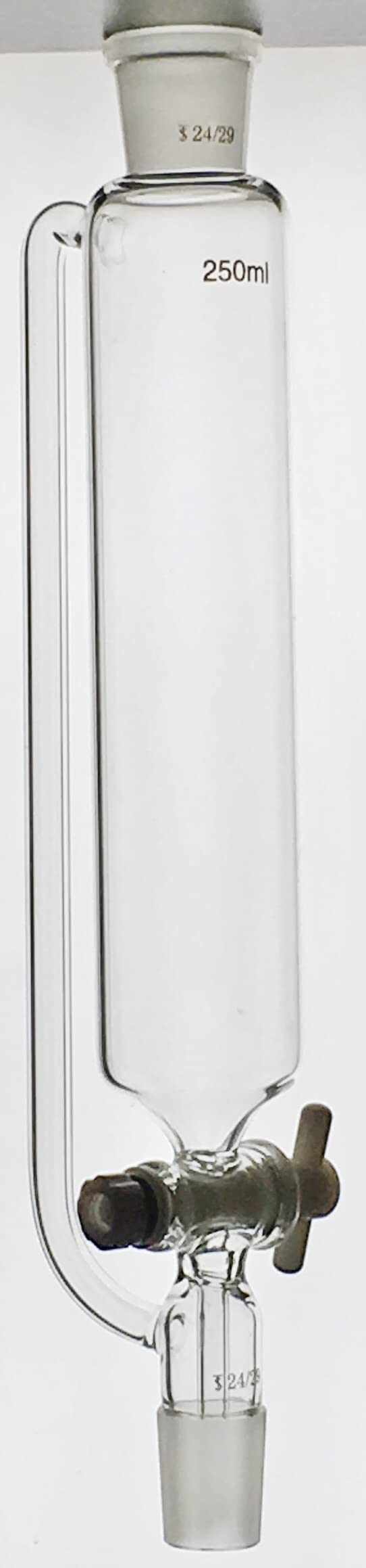 250ml PTFE Stopcock Pressure Equalizing Separatory Funnel - Lab Glassware for Precise Liquid Extraction & Chemical Separation in Laboratories