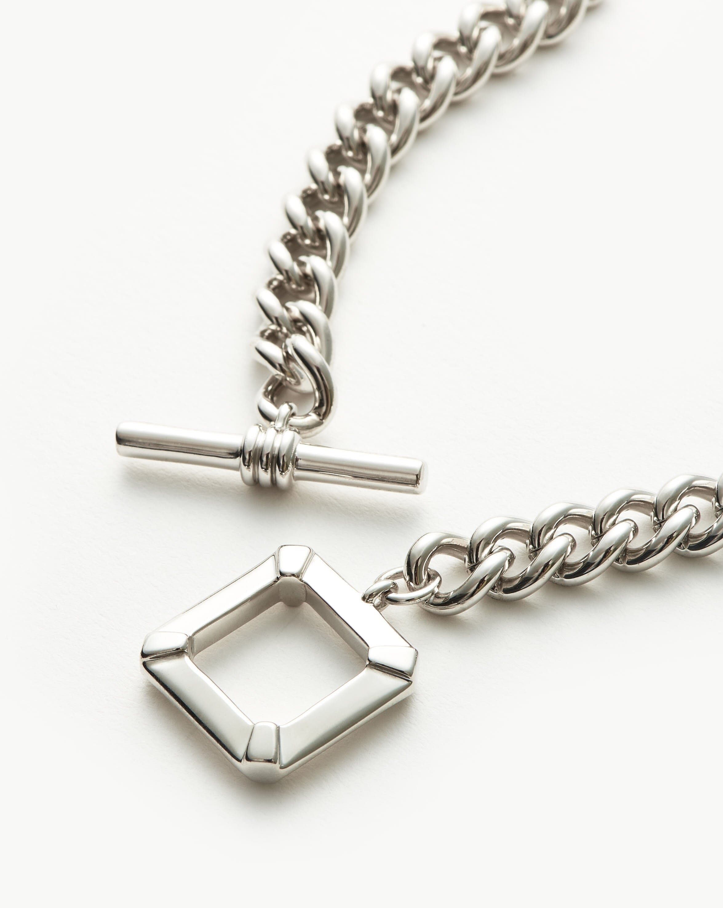 Lucy Williams T Bar Chain Necklace - Silver Plated Jewelry for Women | Elegant Layering Necklace for Everyday Wear, Date Night & Special Occasions