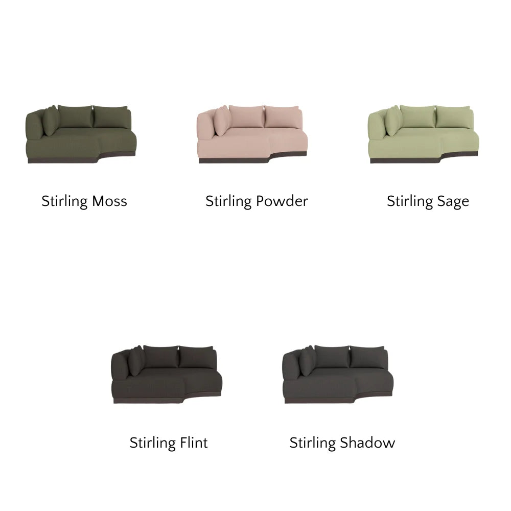 Amalfi Outdoor Curved Corner Sectional Sofa Set - Waterproof Patio Furniture for Backyard, Poolside & Garden - Modern All-Weather Wicker Conversation Set with Cushions
