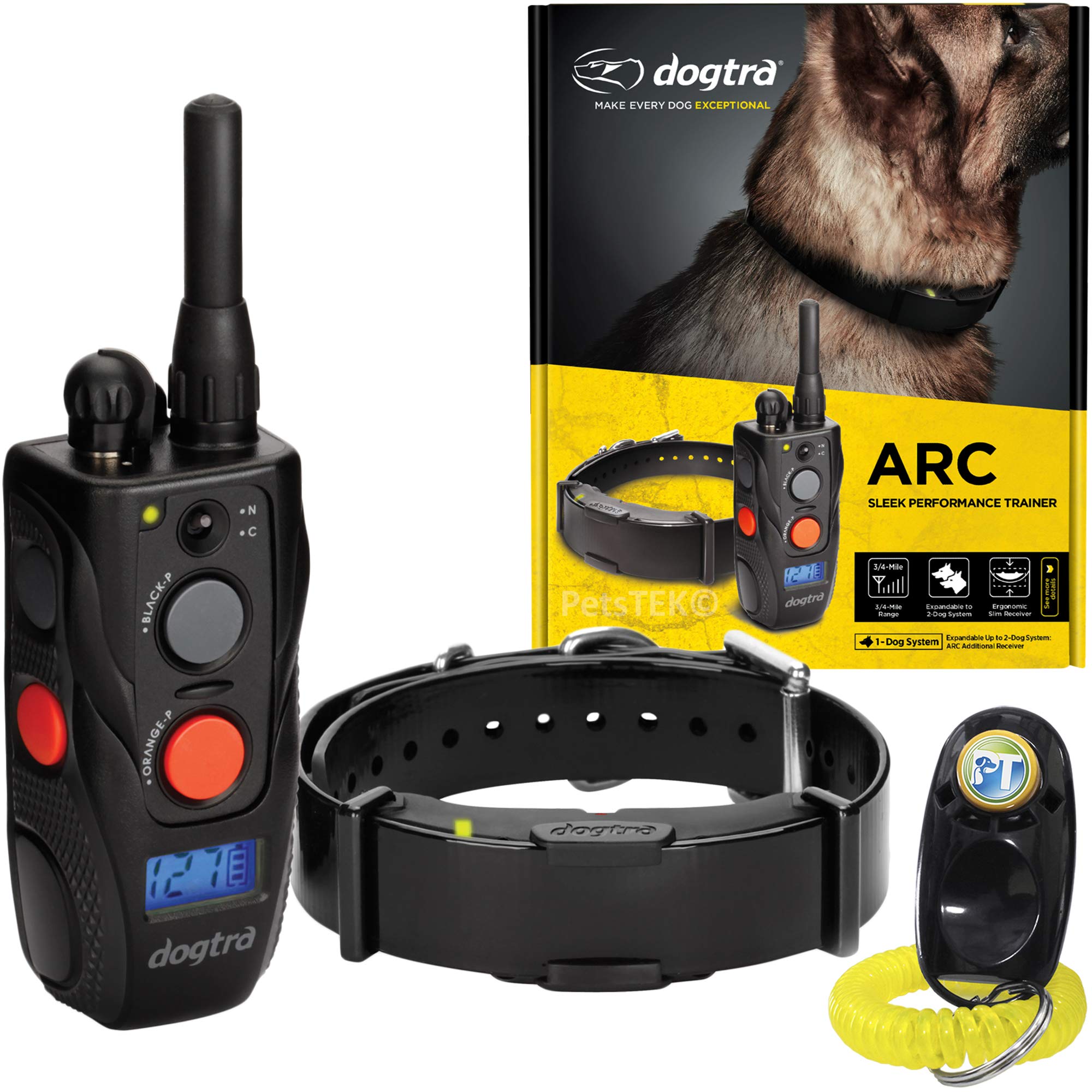 Dogtra ARC Remote Training E-Collar - 3/4 Mile Range - Static Stimulation, Vibration & Tone - Waterproof & Rechargeable - Expandable System for Small to Large Dogs - Perfect for Obedience Training, Hunting & Outdoor Adventures