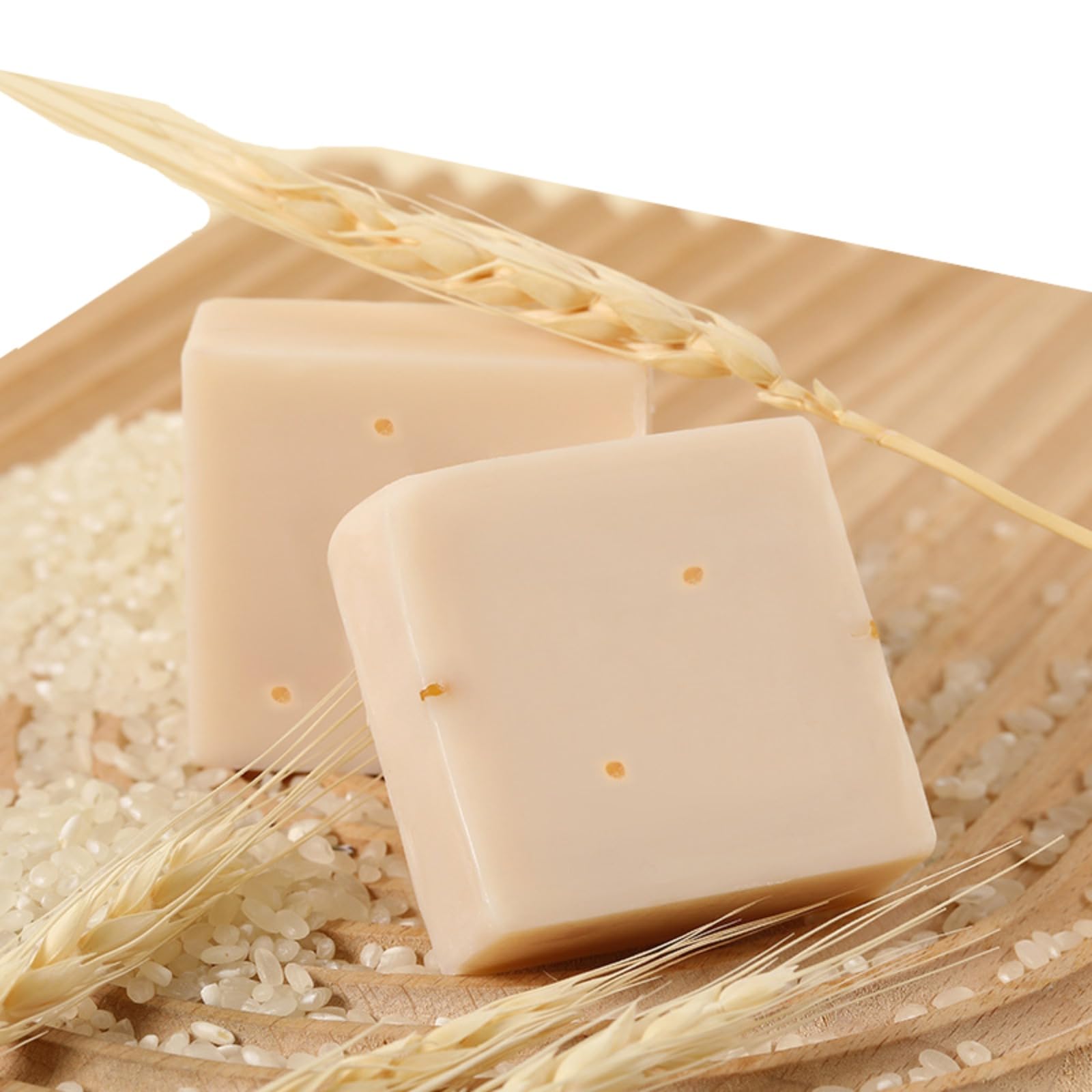 2PCS Rice Bar Soap - Natural Oil Control Cleansing Face & Body Soap for Acne Prone Skin, 65G Wedding Gift Set with Fragrance, Perfect for Bridal Shower Favors and Spa Day Self Care