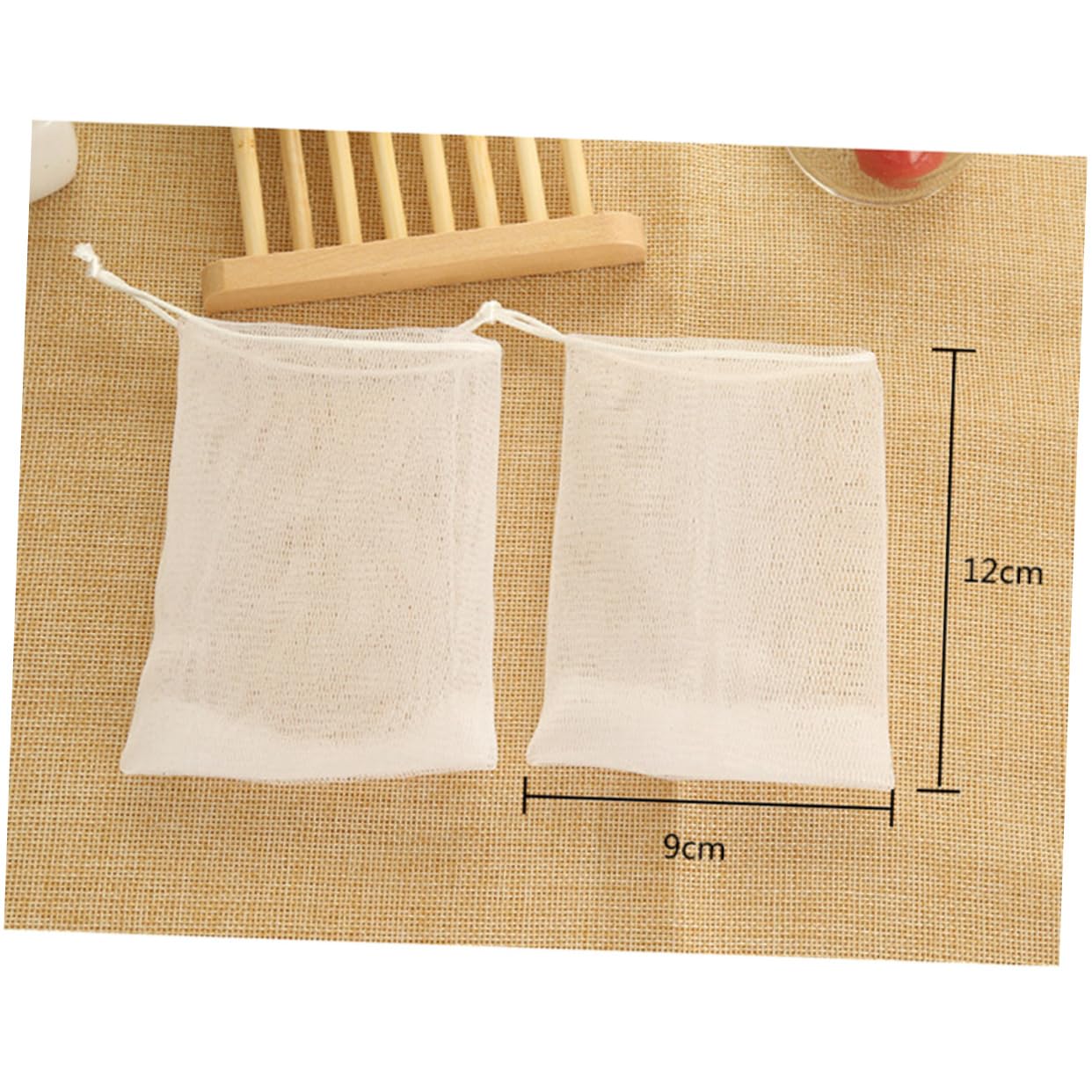 NOLITOY 10 Pack Travel Soap Bags - Reusable Mesh Pouch for Soap, Facial Cleanser & Exfoliating - Portable Foaming Soap Saver Net for Camping, Gym, Travel & Car Wash (White)