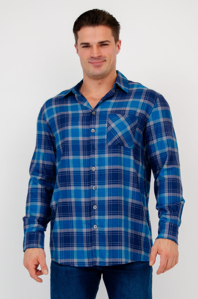 Men's Sailor Plaid Cotton Shirt - Casual Button Down Shirt for Men - Perfect for Office, Date Night & Outdoor Activities