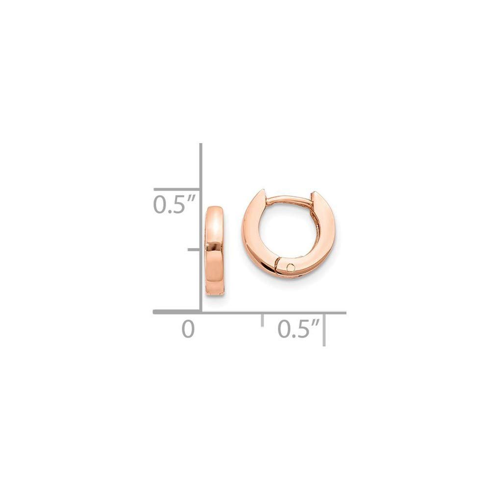 14K Rose Gold Hinged Hoop Earrings for Women - 11mm Dainty Everyday Studs | Perfect for Work, Date Night & Gifts | Roy Rose Jewelry Collection