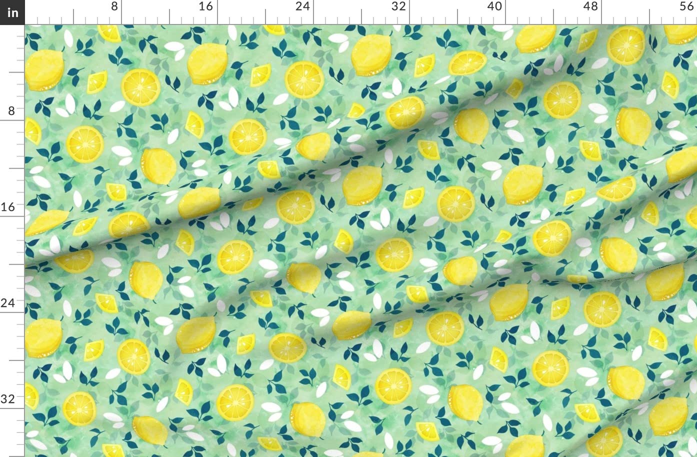 Pop Art Lemons Citrus Printed Fleece Fabric by The Yard - Soft & Cozy for Sewing Blankets, Loungewear, DIY No-Sew Projects - Perfect for Home Decor, Baby Clothes & Crafting