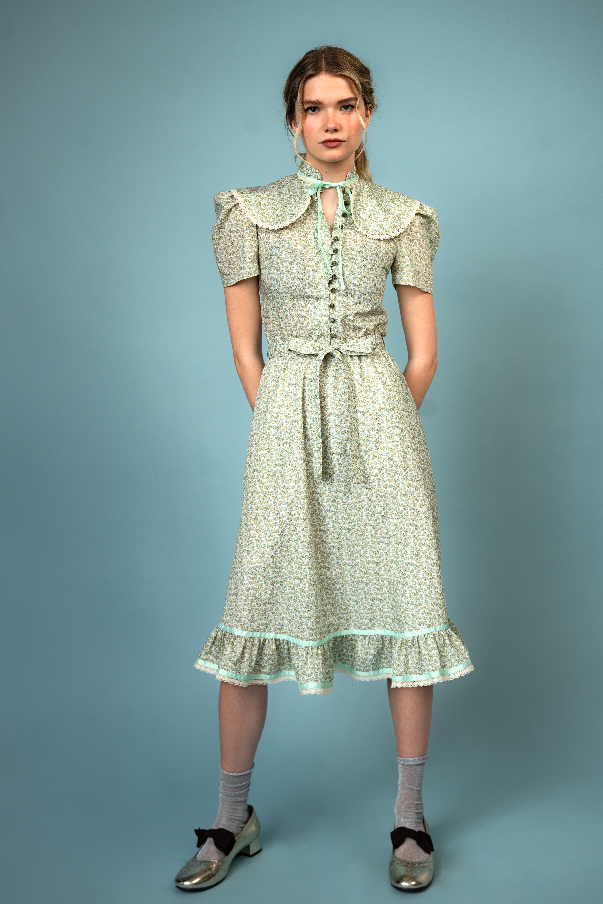 Valerie Green Dress for Women - Elegant Flowy Midi Dress for Casual Wear, Date Night & Summer Outfits