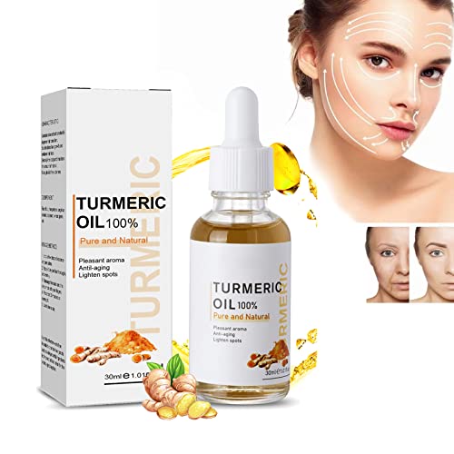Glolabs Turmeric Serum for Dark Spots & Hyperpigmentation - Brightening Face & Neck Serum with Turmeric Oil - Hydrating Dark Spot Corrector for Dull & Dry Skin - Perfect for Daily Skincare Routine & Nighttime Treatment (1 pc)