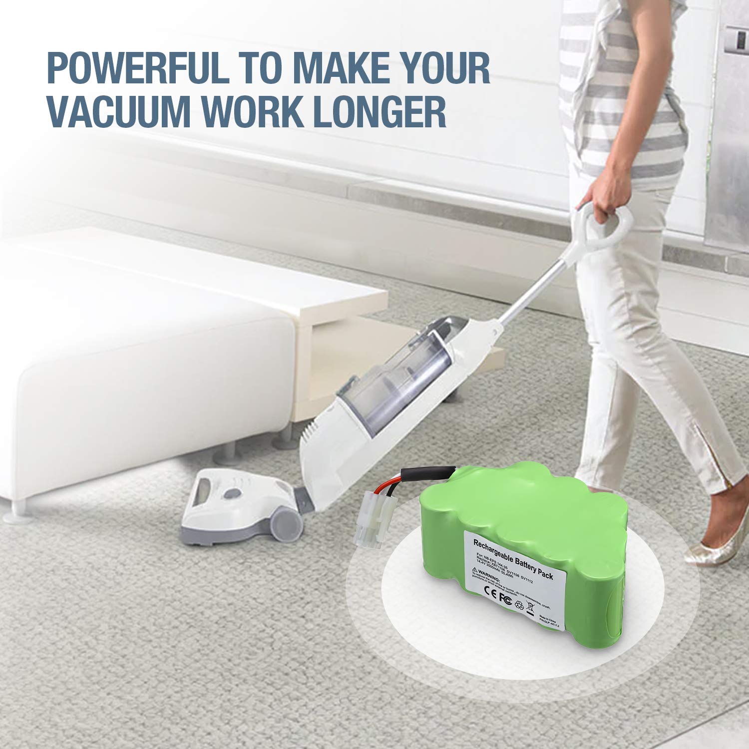 14.4V 3500mAh Replacement Battery for Shark Vacuum - Compatible with XBT1106 SV1106 SV1112 Freestyle Navigator Cordless Stick Vacuum XB1100 SV1100 SV1107 Ni-MH - Perfect for Home Cleaning & Pet Hair Removal