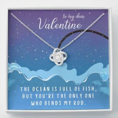 Customized Love Knot Necklace for Valentine - Gift with Card & Box for Her
