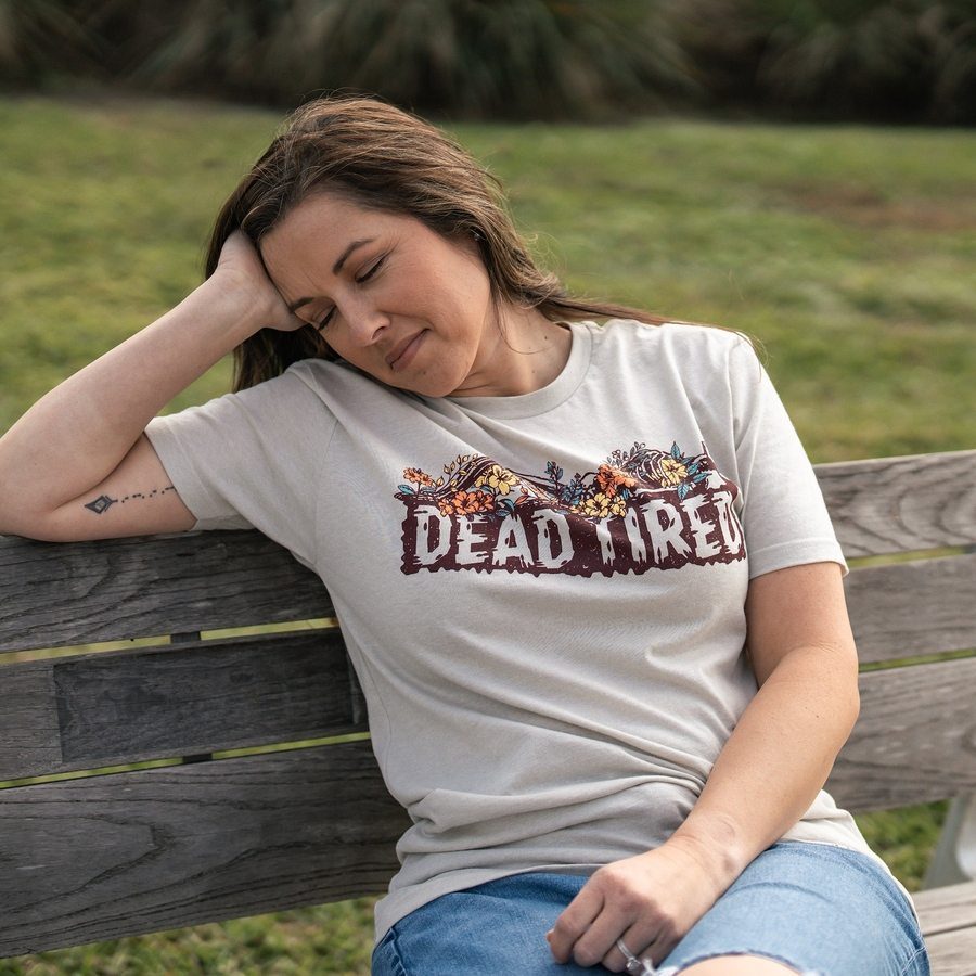 Women's Dead Tired Boyfriend Fit T-Shirt - Soft & Comfortable Oversized Cotton Tee for Lounge, Sleep & Casual Wear