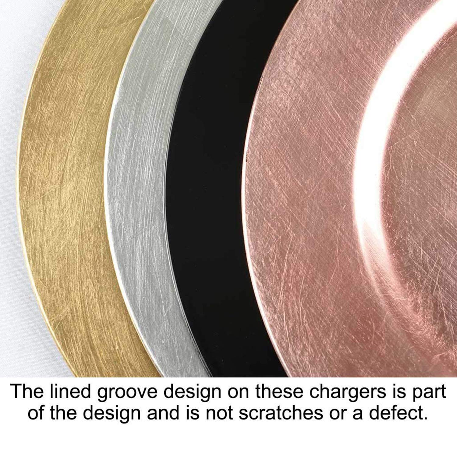 Tiger Chef 13-Inch Silver Charger Plates (12-Pack) - Elegant Dinnerware for Parties & Events