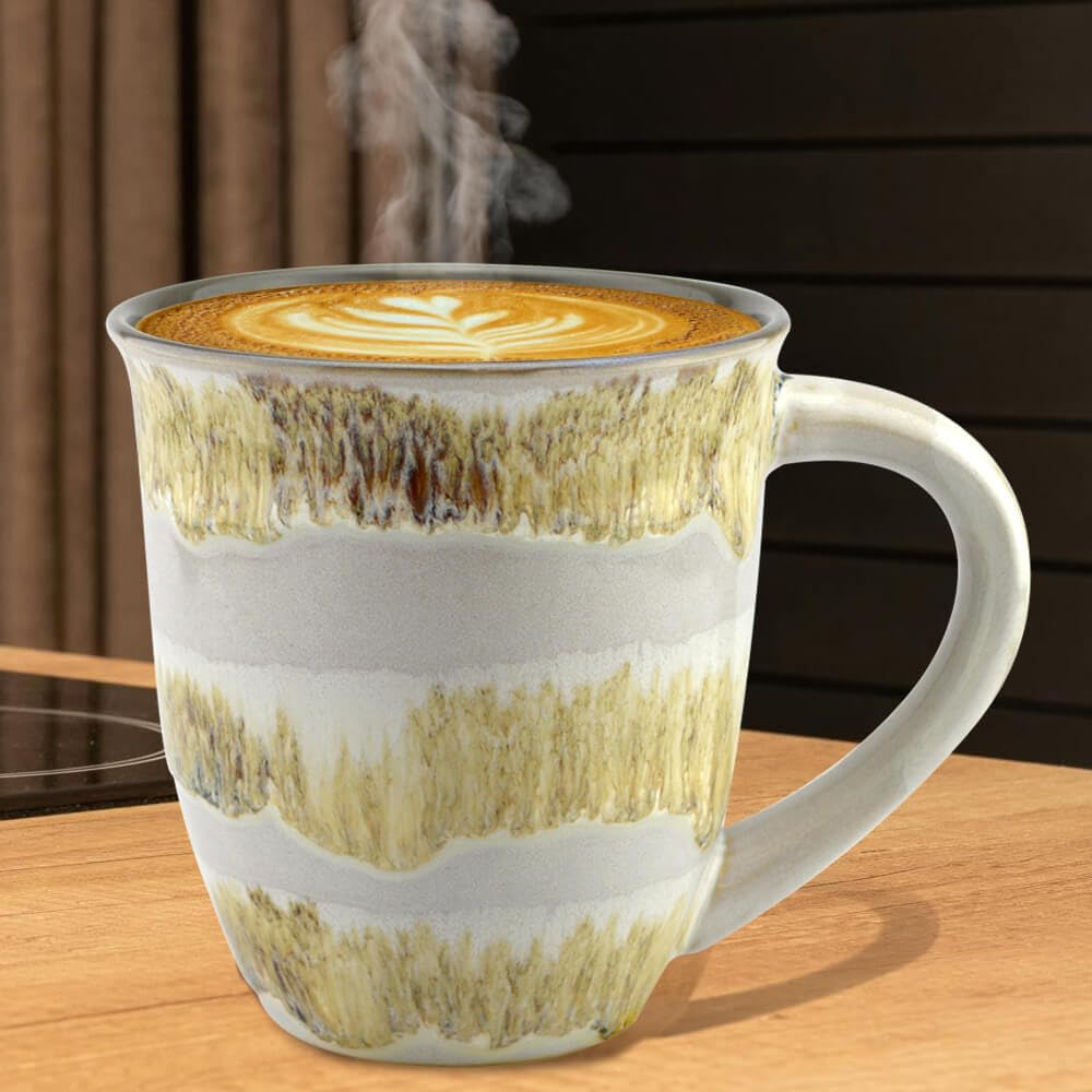 Artistic Ceramic Coffee Mug 16oz - Unique Tea Cup Gift for Lovers - Home & Office Use