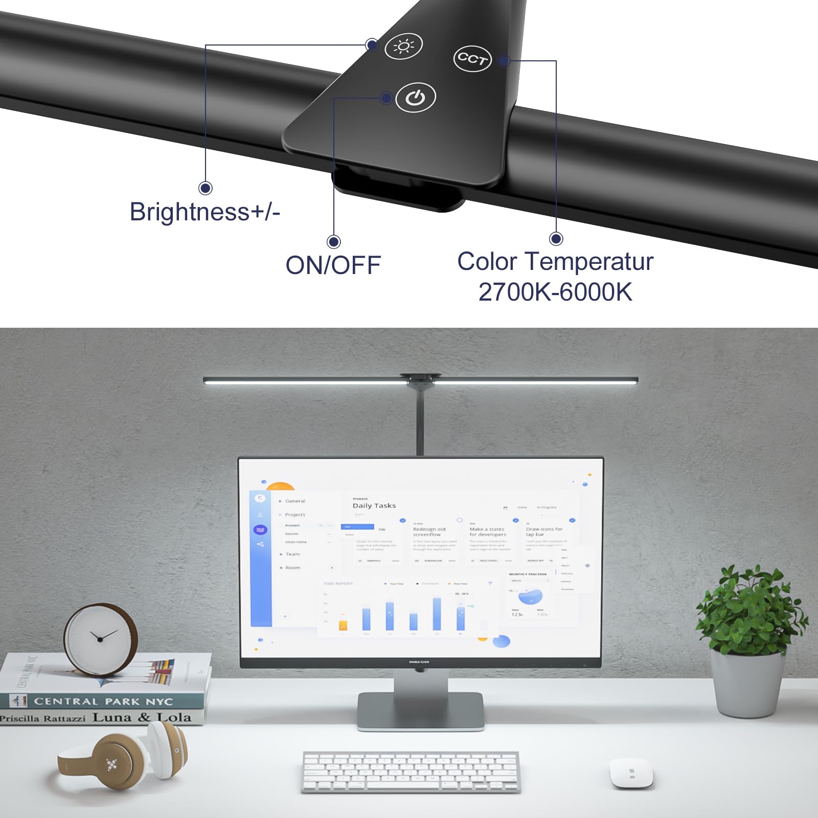 Kintion 12W Adjustable Gooseneck Desk Lamp - Ultra Bright LED Task Light for Home Office, Study, Reading & Architectural Lighting with Clip - Perfect for Night Work, Dorm Room & Workspace