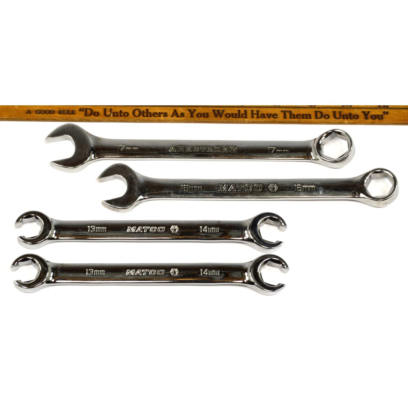 Premium 8-Piece Mixed Wrench Set - Metric Combo & Flare Nut Wrenches (Matco & Armstrong) - Perfect for Automotive Repair, DIY Projects & Professional Mechanics