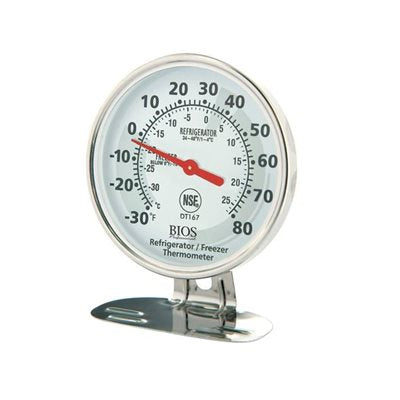 Bios Professional 3-Dial Refrigerator & Freezer Thermometer (-30°F to 80°F) - Accurate Temperature Monitoring for Food Safety in Kitchen, Restaurant, and Commercial Use