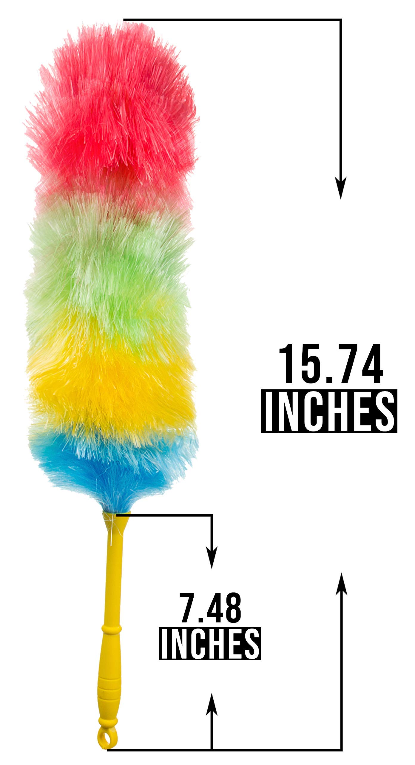 2-Pack Rainbow Plastic Fiber Dust Brush Cleaner - Soft Bristle Furniture Duster for Home, Office & Car Cleaning - Perfect for Shelves, Blinds & Hard-to-Reach Areas
