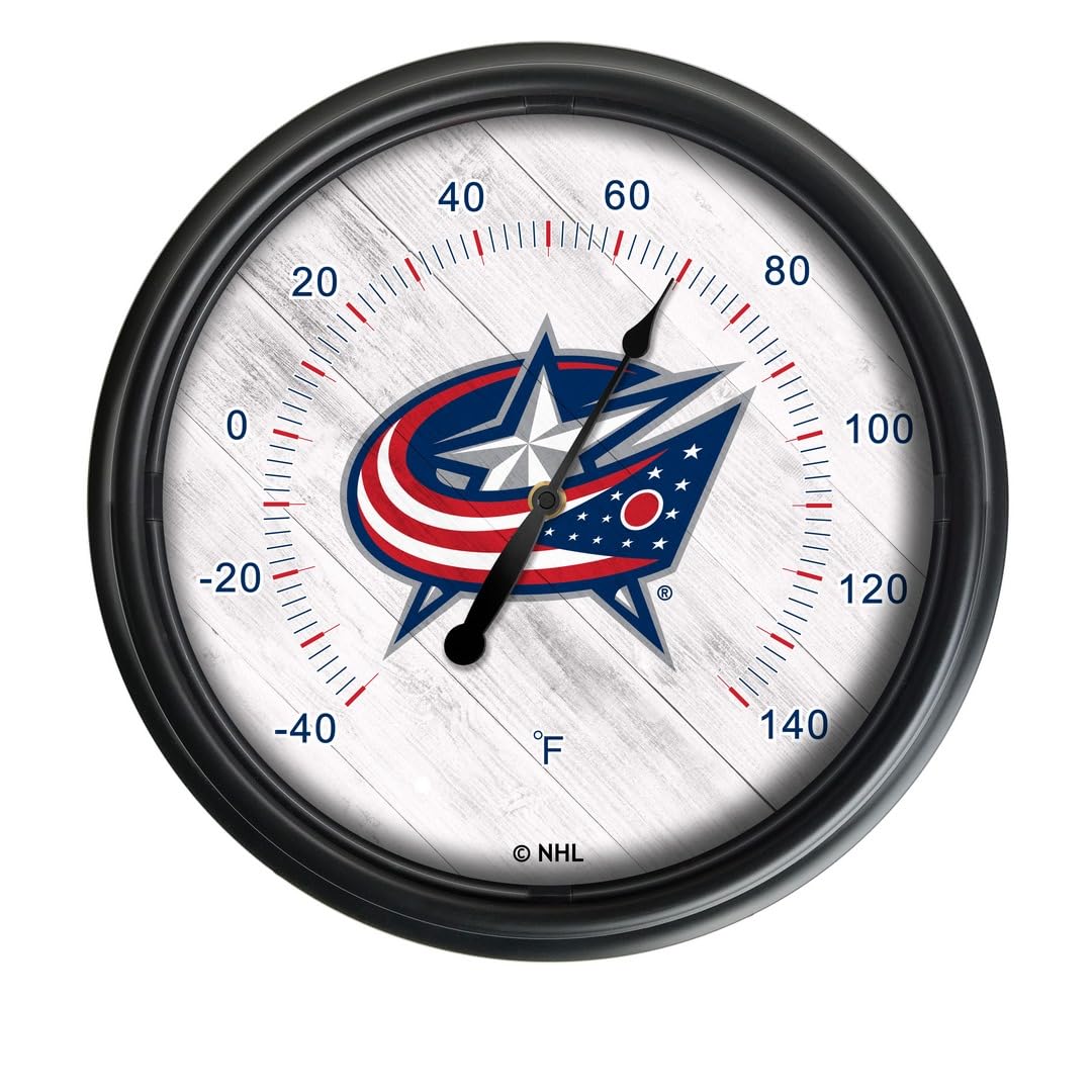 Columbus Blue Jackets Indoor/Outdoor LED Thermometer - Digital Temperature Gauge for Home, Office, and Sports Fans - Perfect for Weather Monitoring in Living Rooms, Garages, and Tailgating