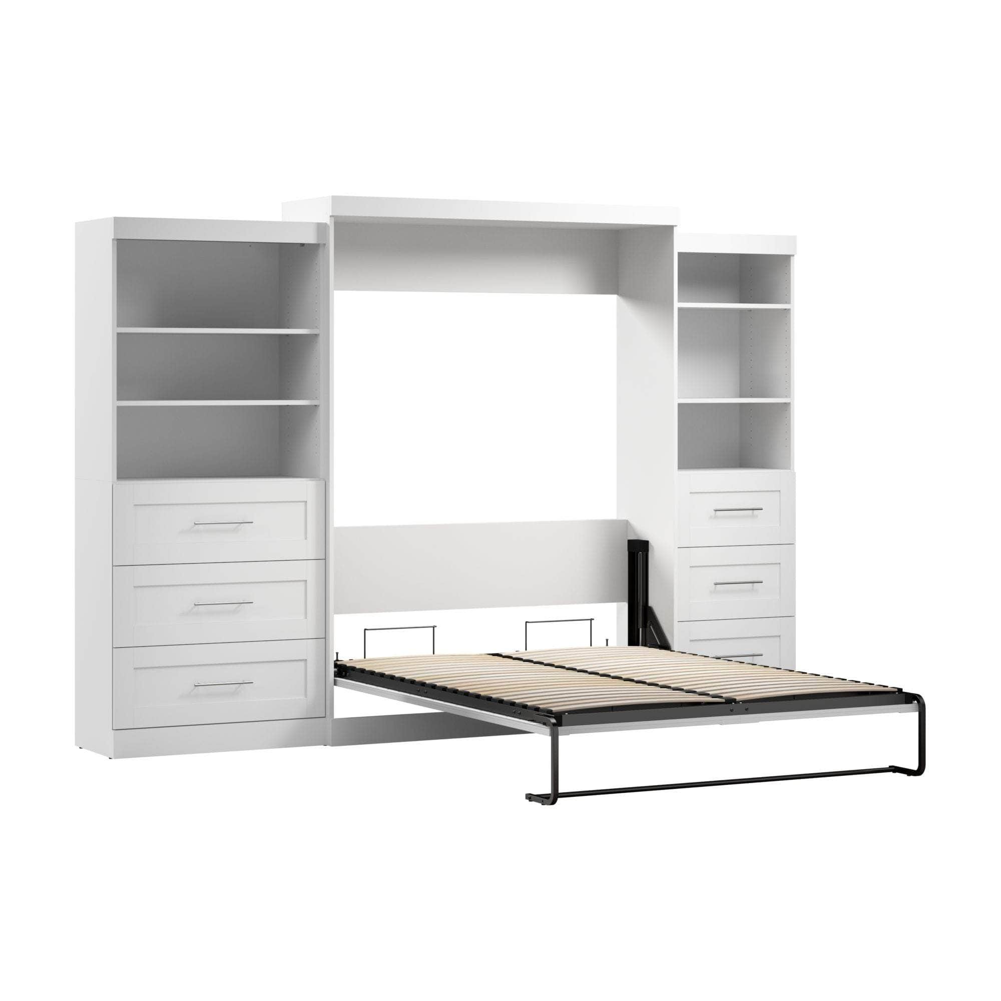 Pur Queen Murphy Wall Bed with 2 Storage Units & Drawers (126