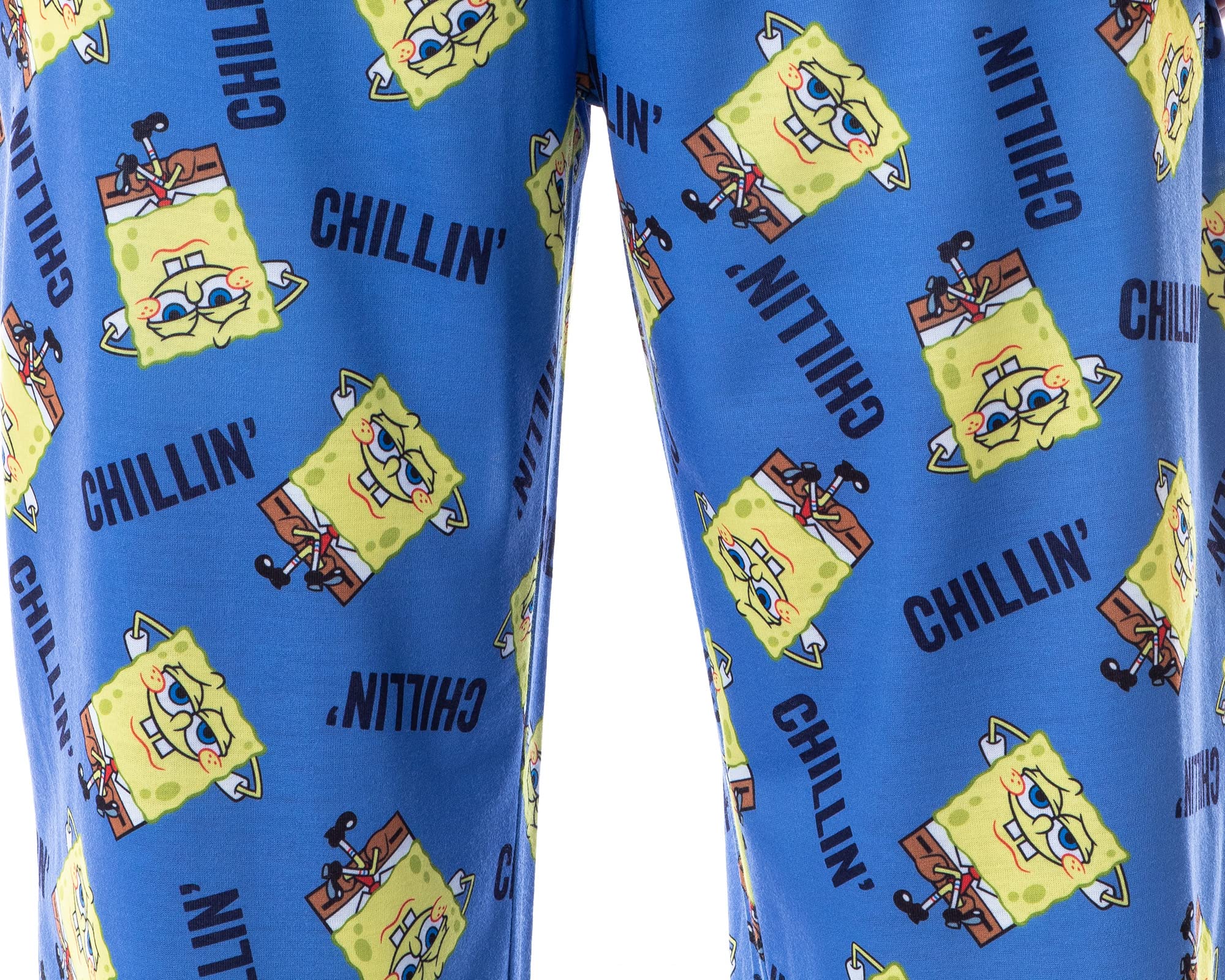SpongeBob SquarePants Men's Sleepwear Set - Nickelodeon Cartoon Character Pajamas for Relaxing & Lounging at Home
